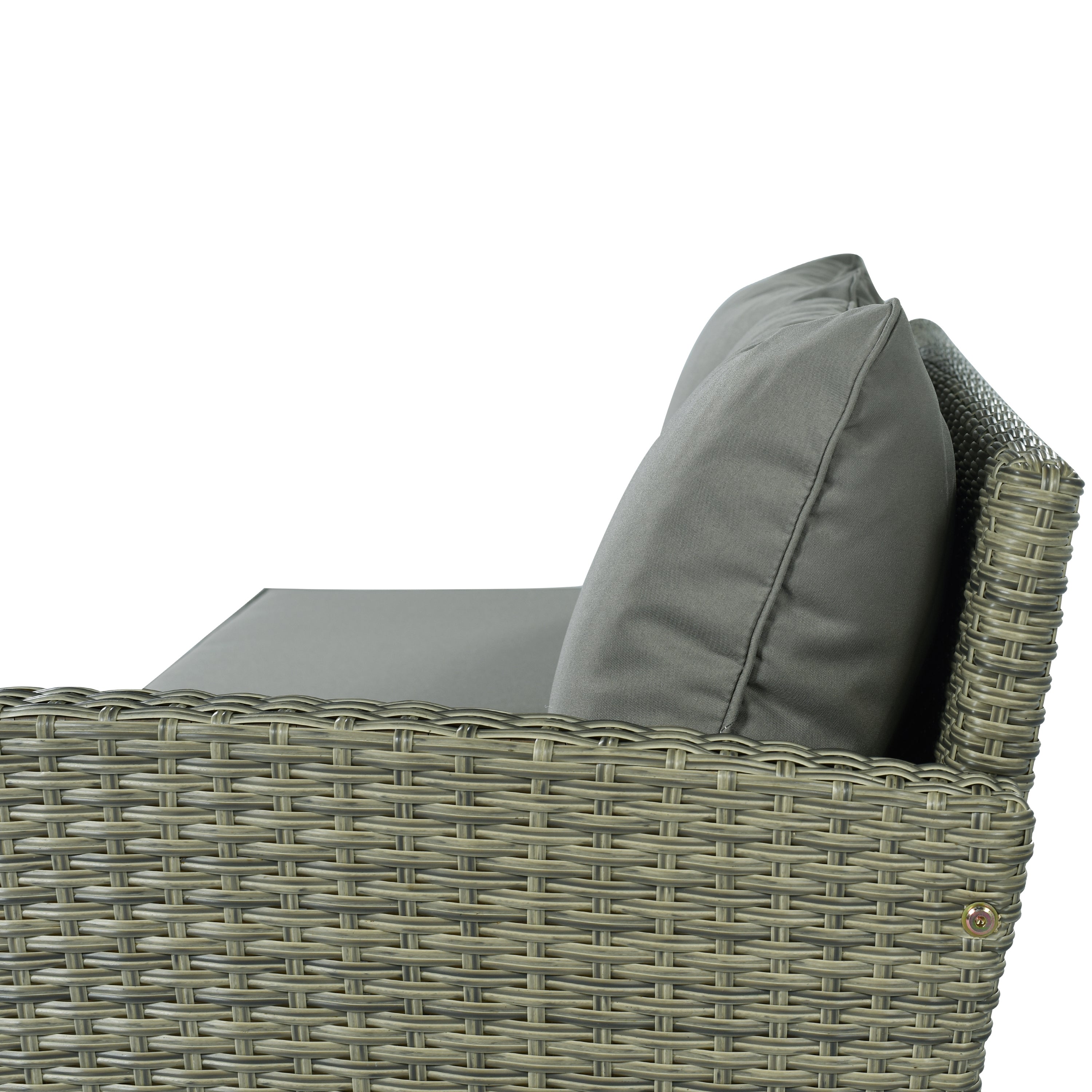 5 Piece Outdoor Rattan Reversible Patio Sofa with Coffee Table,Cushions and Single Chair