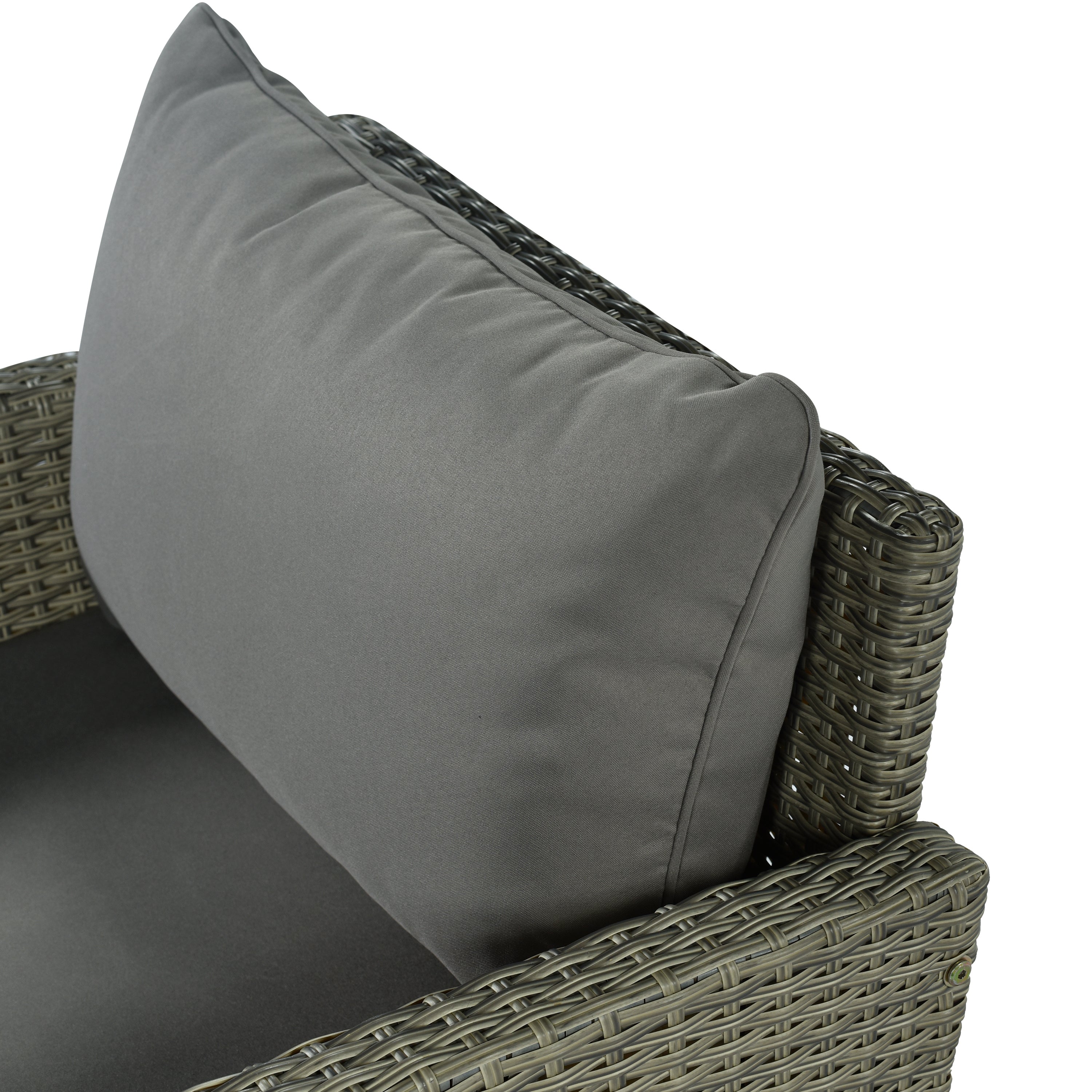 5 Piece Outdoor Rattan Reversible Patio Sofa with Coffee Table,Cushions and Single Chair