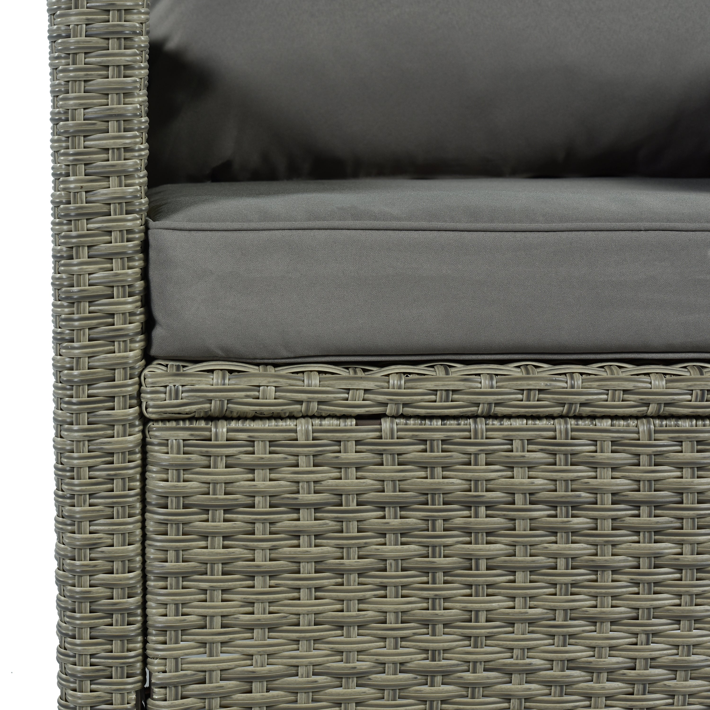 5 Piece Outdoor Rattan Reversible Patio Sofa with Coffee Table,Cushions and Single Chair