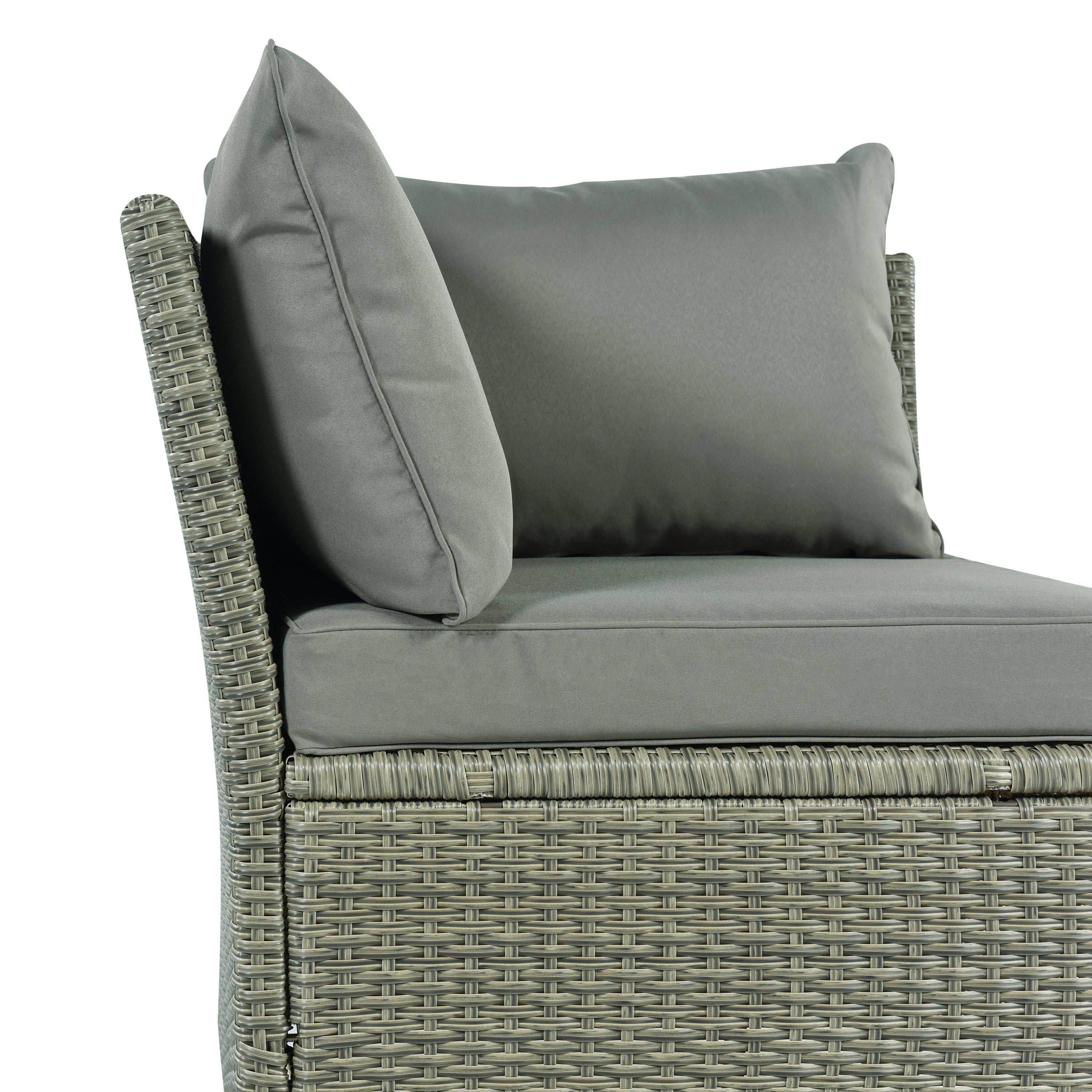 5 Piece Outdoor Rattan Reversible Patio Sofa with Coffee Table,Cushions and Single Chair