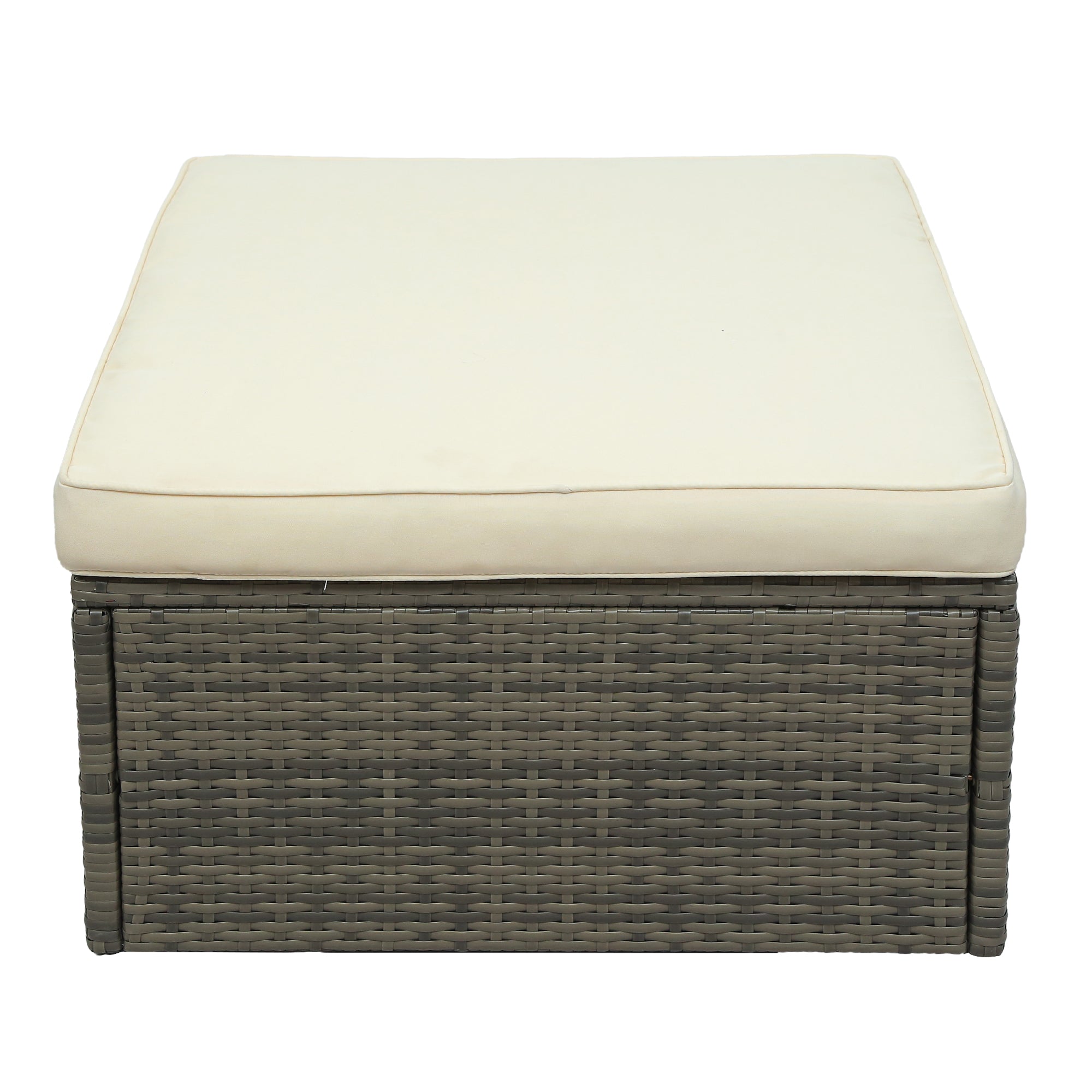 5 Piece Outdoor Rattan Patio Wicker Sofa with Adustable Backrest, Cushions, Ottomans and Lift Top Coffee Table