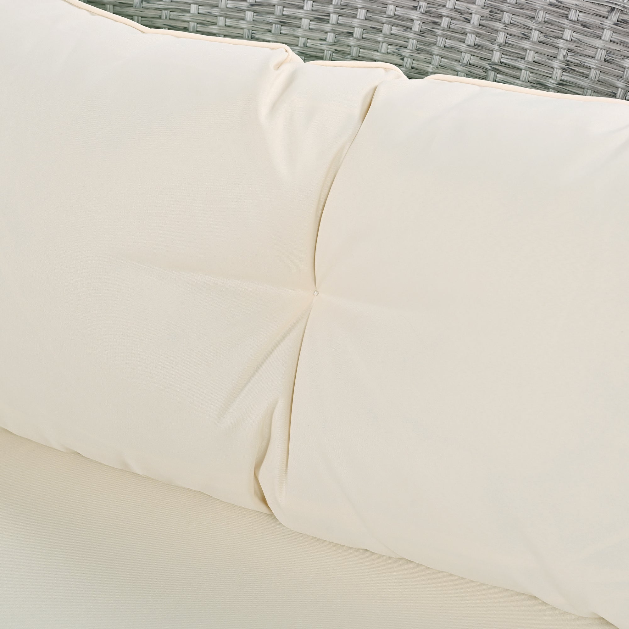 6 Piece Outdoor Fan-shaped Rattan Suit Combination with Cushions and Table