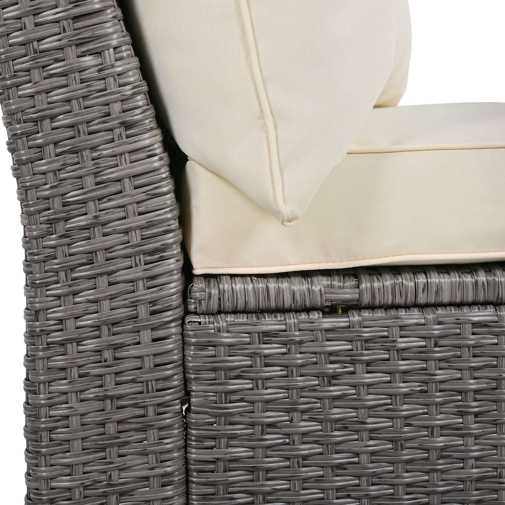6 Piece Outdoor Fan-shaped Rattan Suit Combination with Cushions and Table