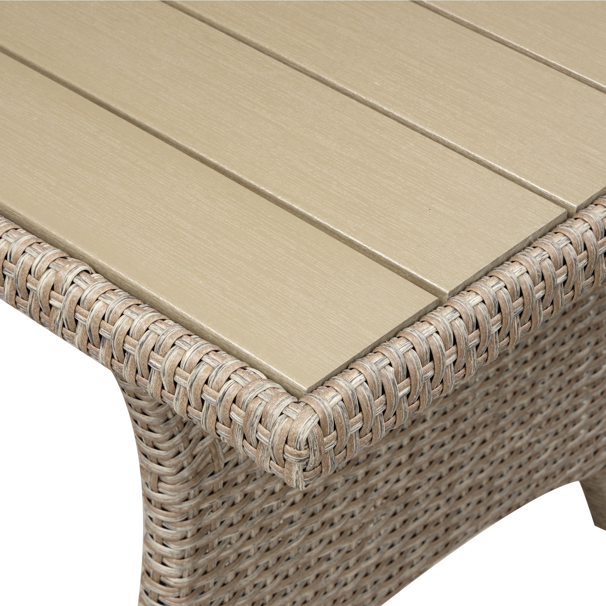 5 Piece Outdoor Rattan Conversation Set, Dining Table Chair with Ottoman and Throw Pillows