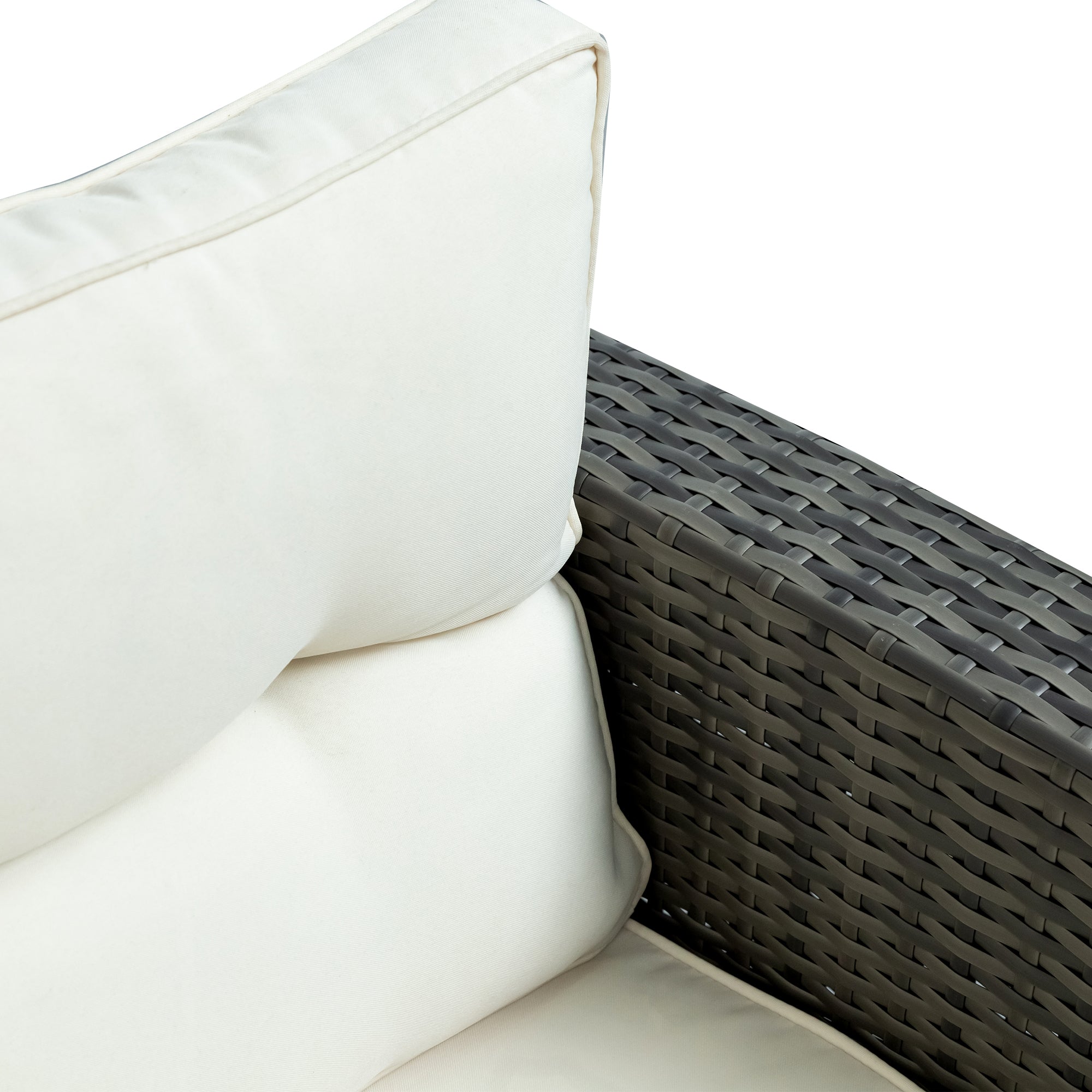 44.8" Outdoor Rattan Furniture Sofa Set with Large Storage Box