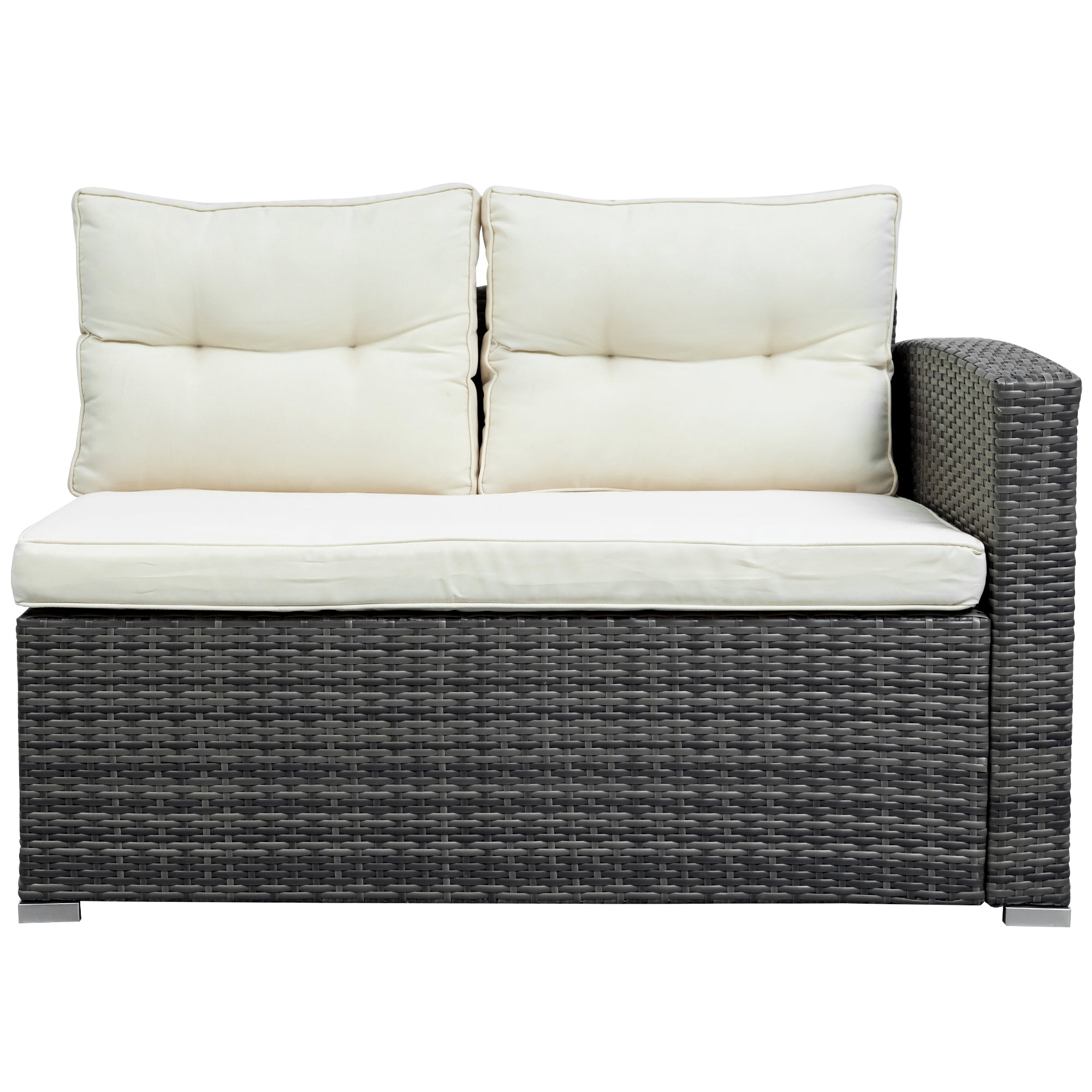 44.8" Outdoor Rattan Furniture Sofa Set with Large Storage Box