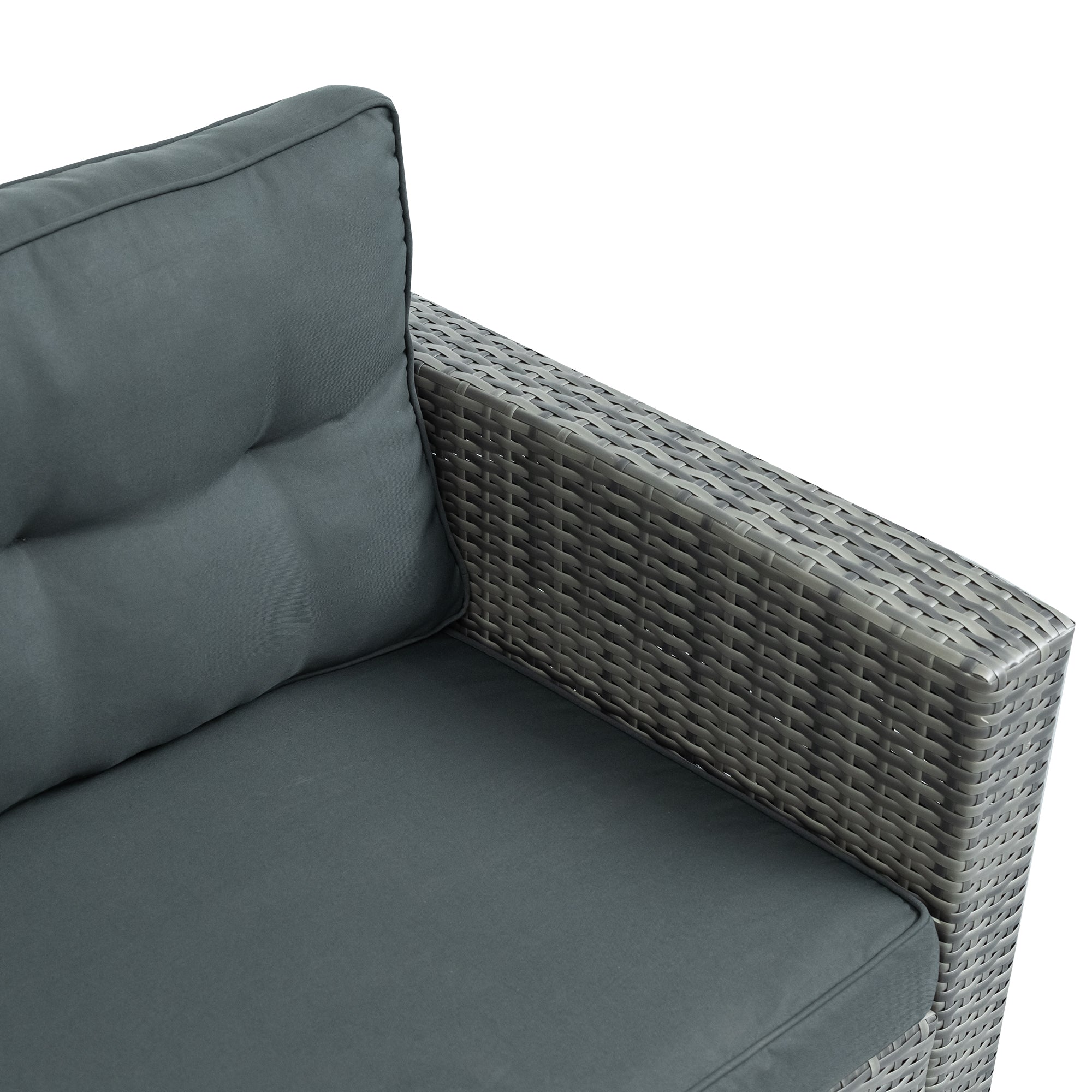 44.8" Outdoor Rattan Furniture Sofa Set with Large Storage Box