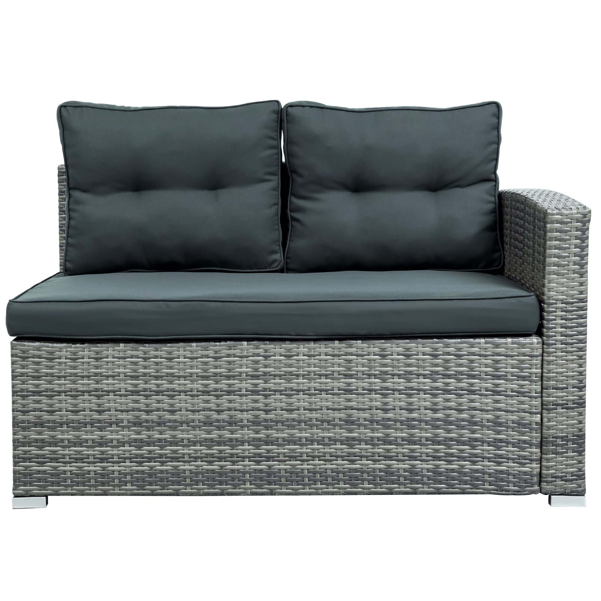44.8" Outdoor Rattan Furniture Sofa Set with Large Storage Box