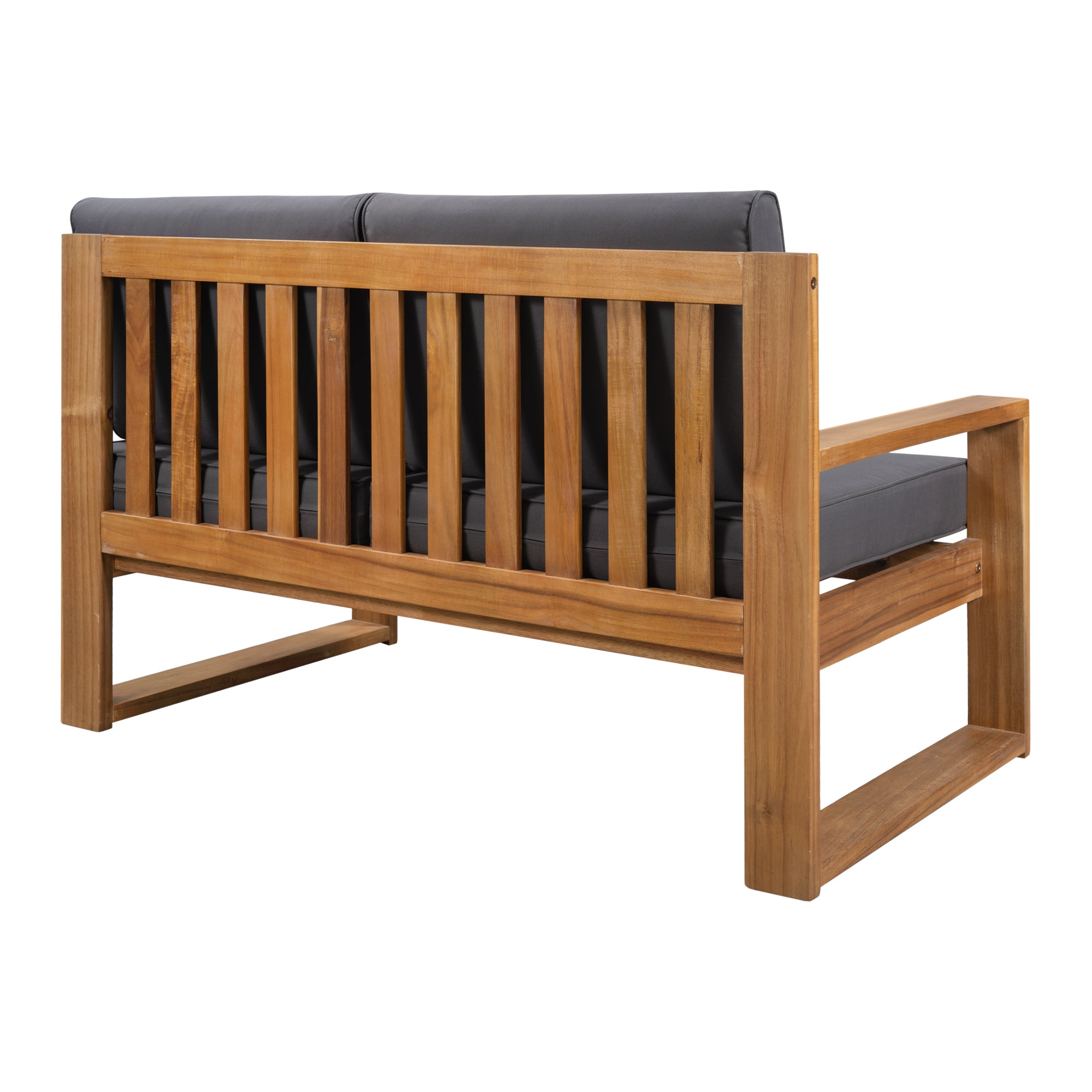 3 Piece Outdoors Pine Symmetrical Patio Sectional and Grey Cushions