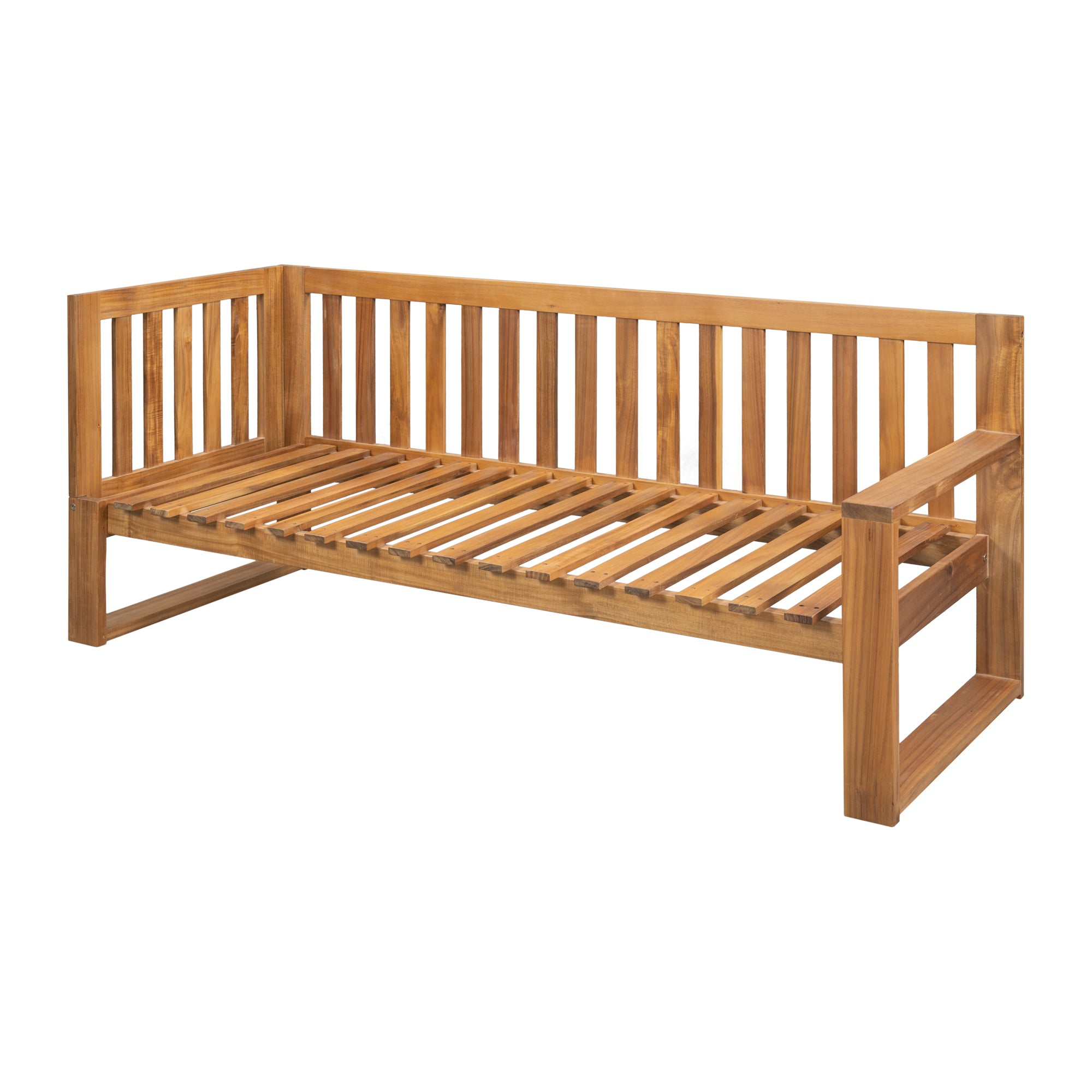 3 Piece Outdoors Pine Symmetrical Patio Sectional and Grey Cushions