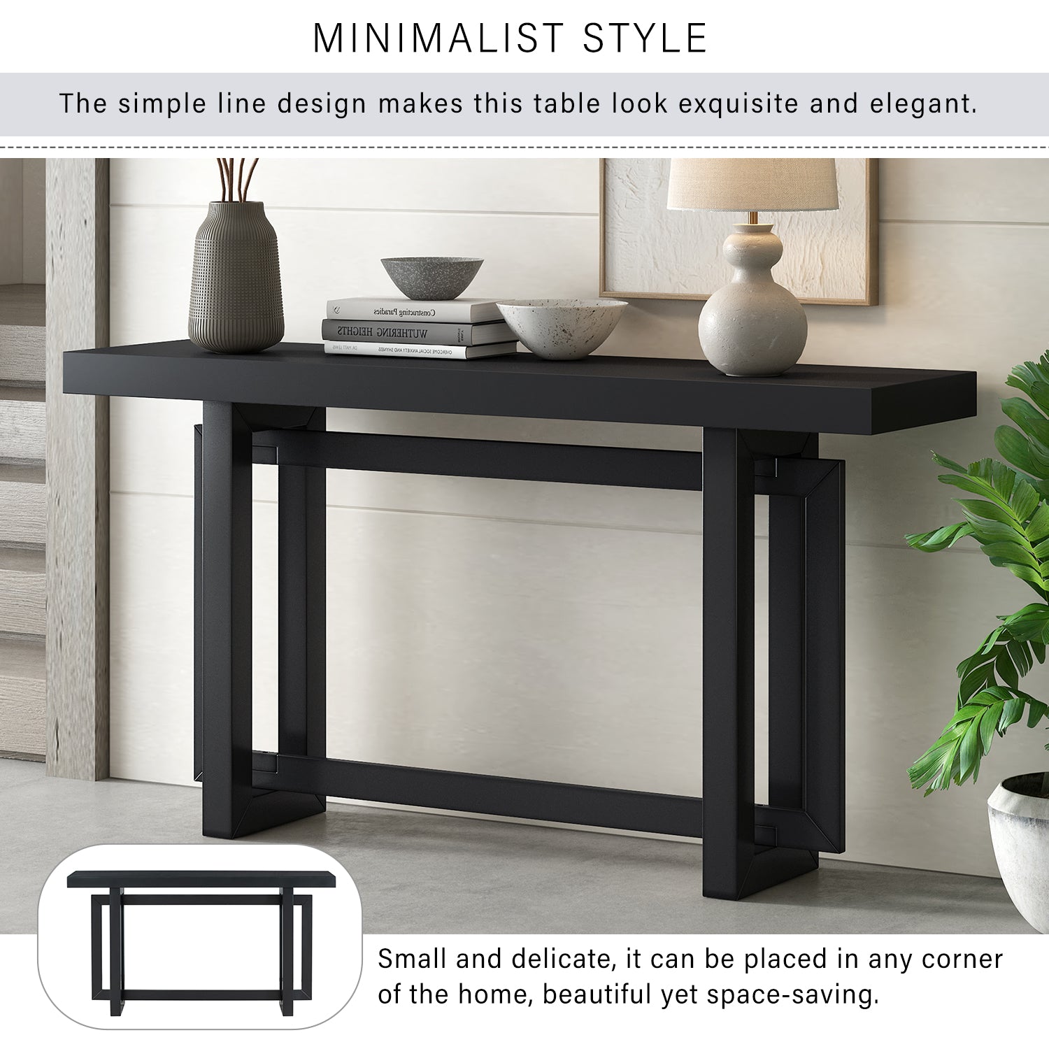 32 Inch Solid Wood and MDF Console Table
