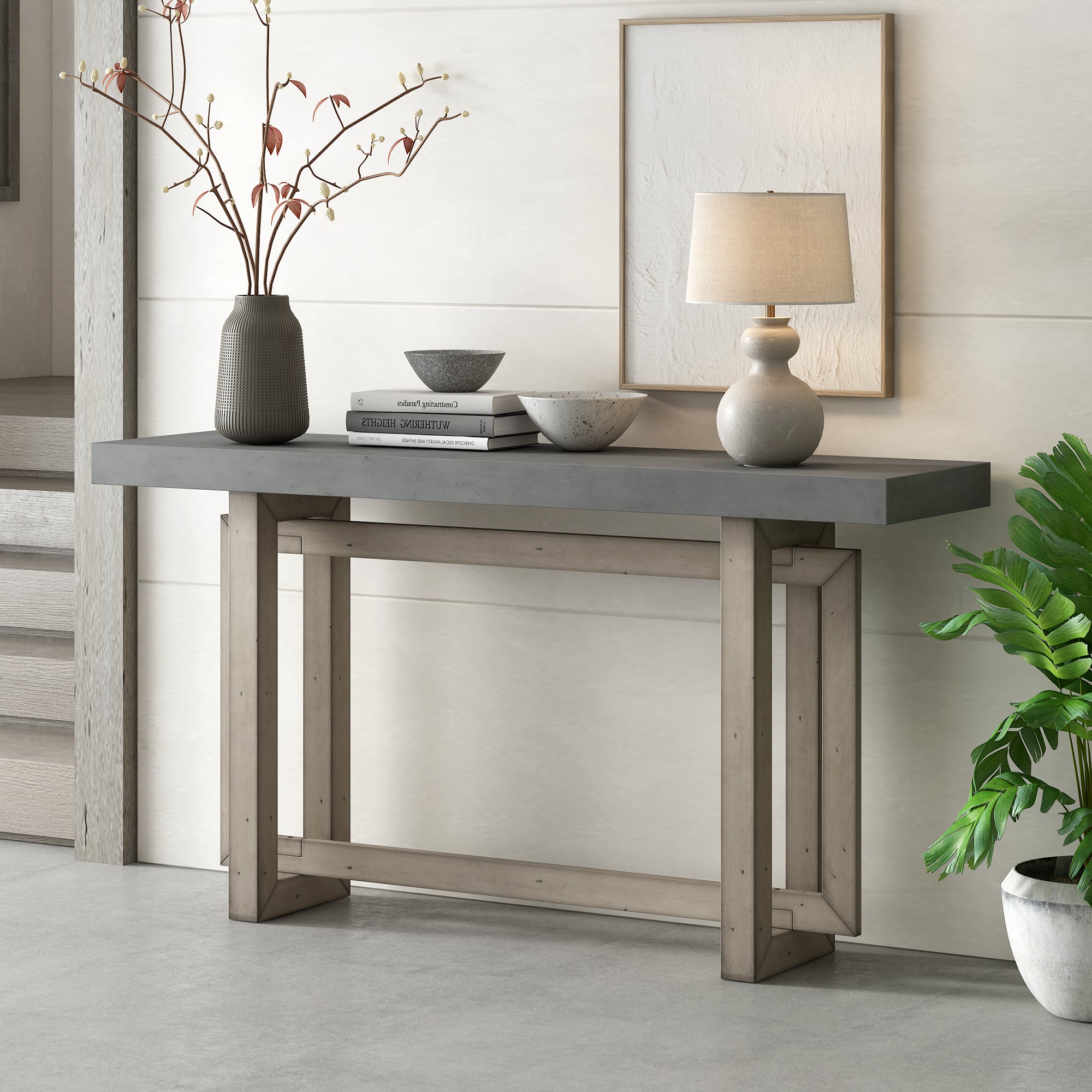 32 Inch Solid Wood and MDF Console Table
