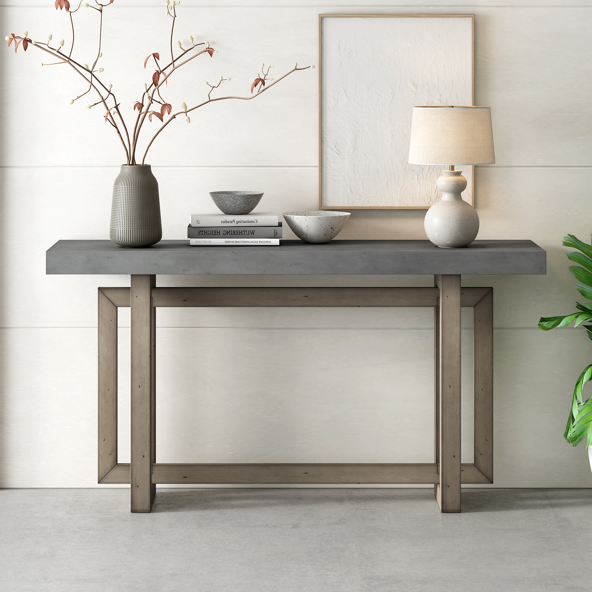 32 Inch Solid Wood and MDF Console Table