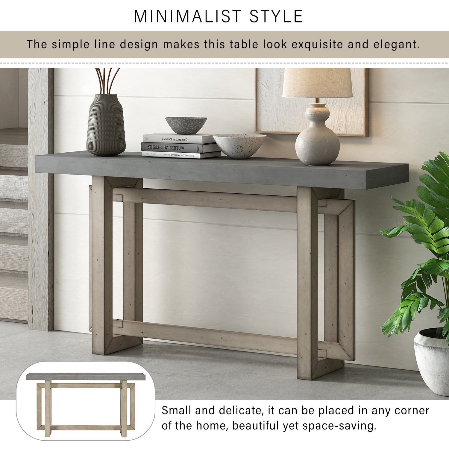 32 Inch Solid Wood and MDF Console Table