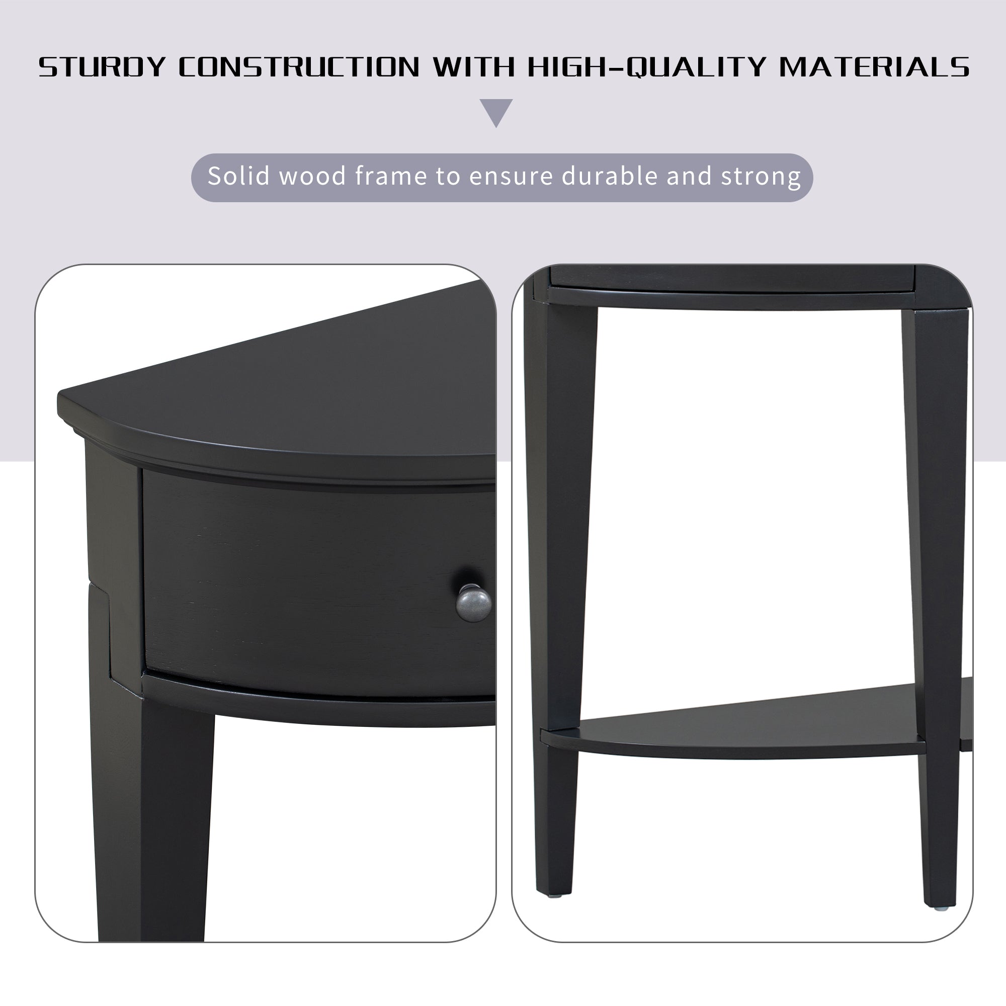 51 Inch Solid Wood and MDF Console Table with 3 Drawers and 1 Shelf