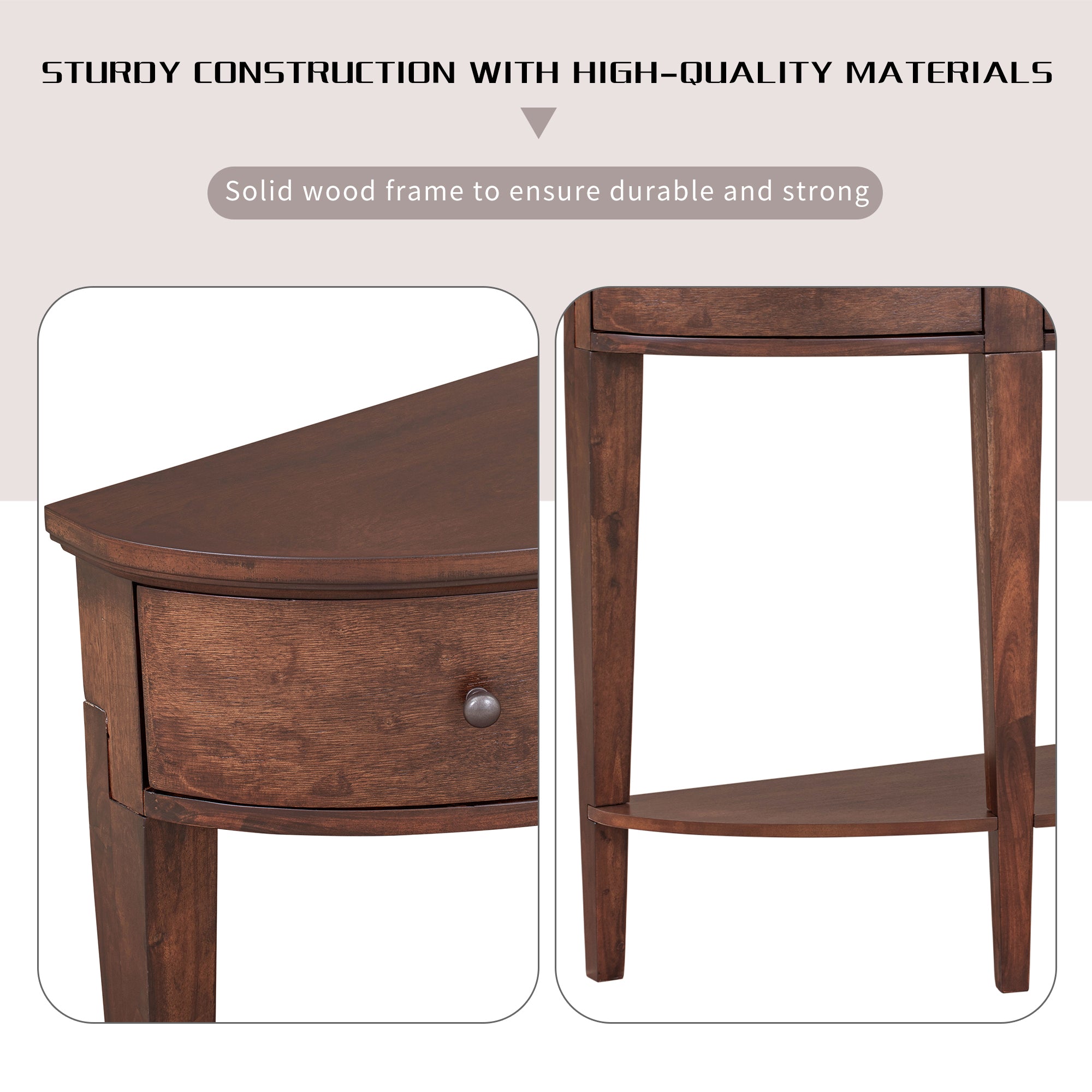 51 Inch Solid Wood and MDF Console Table with 3 Drawers and 1 Shelf