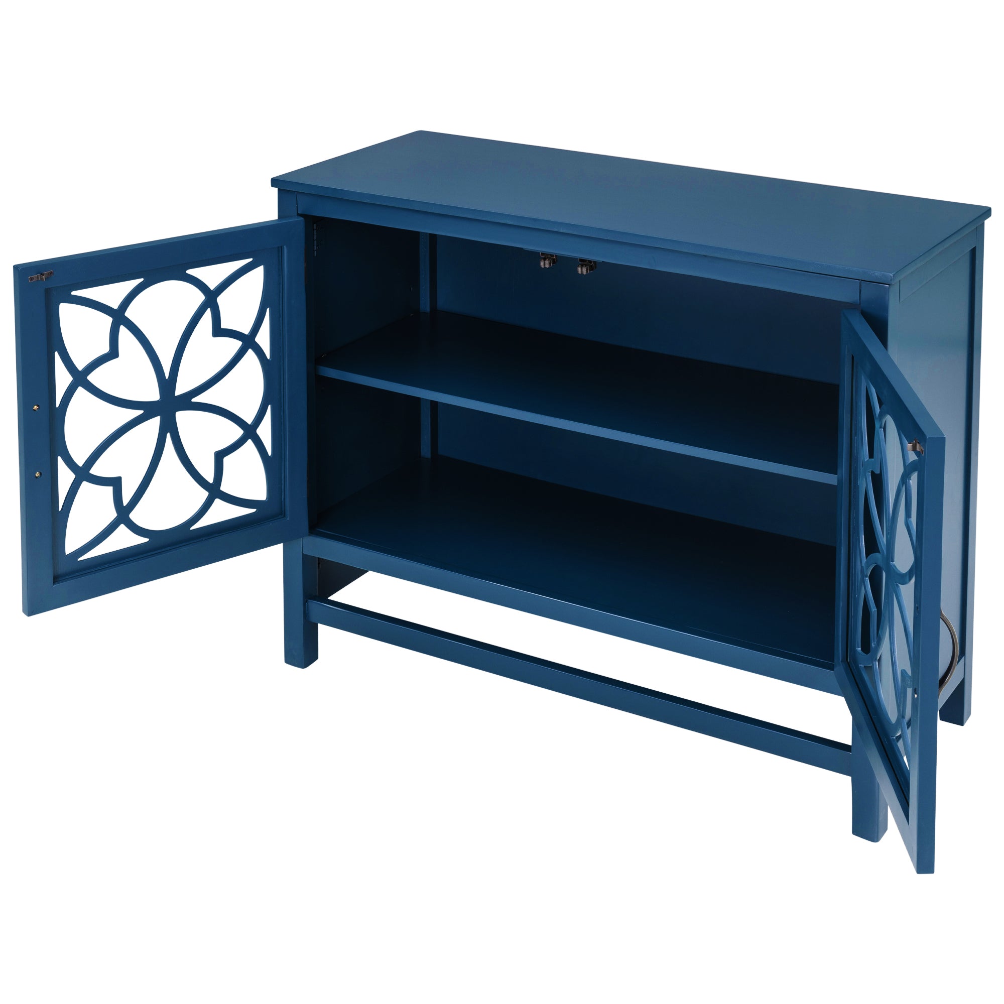32" Tall MDF Console Table with Doors and Adjustable Shelf