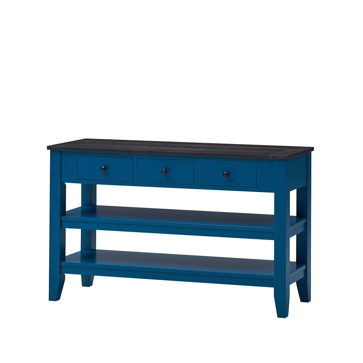 49 Inch Solid Wood and MDF Console Table with 3 Drawers and 2 Shelves