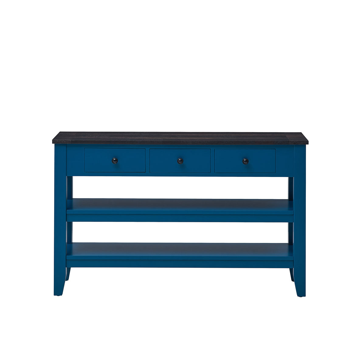 49 Inch Solid Wood and MDF Console Table with 3 Drawers and 2 Shelves