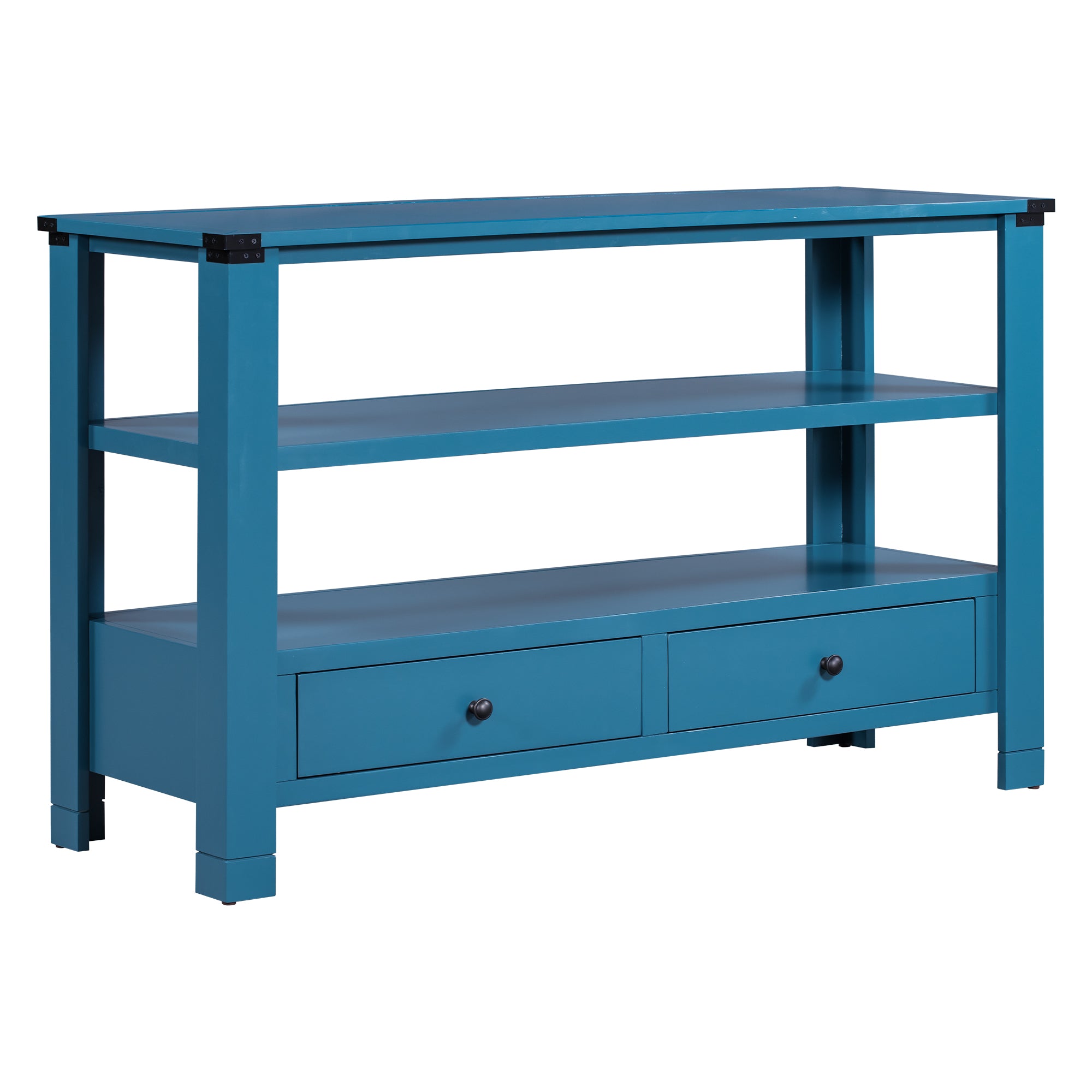 51 Inch MDF and ACACIA Console Table with 2 Drawers and 2 Shelves