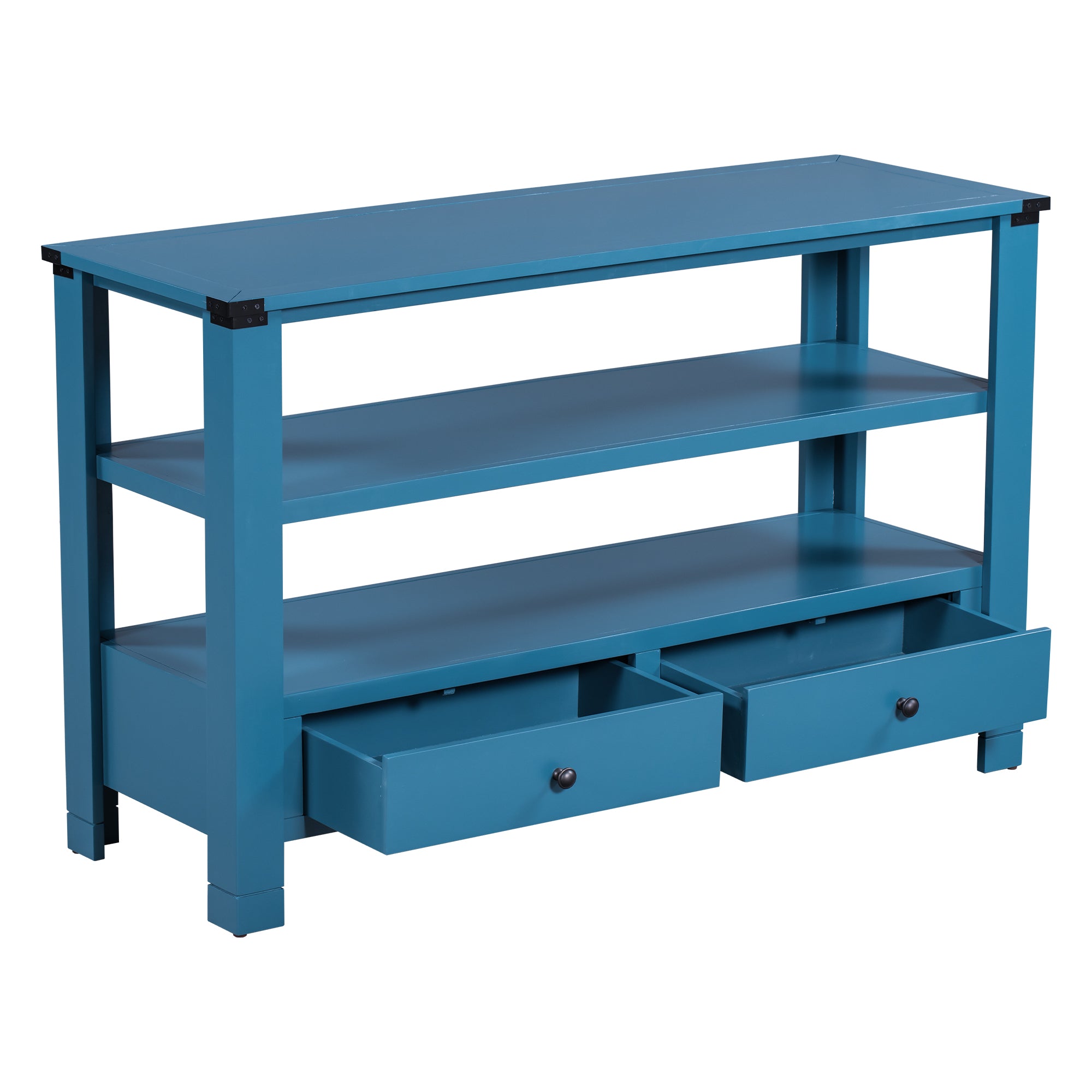 51 Inch MDF and ACACIA Console Table with 2 Drawers and 2 Shelves