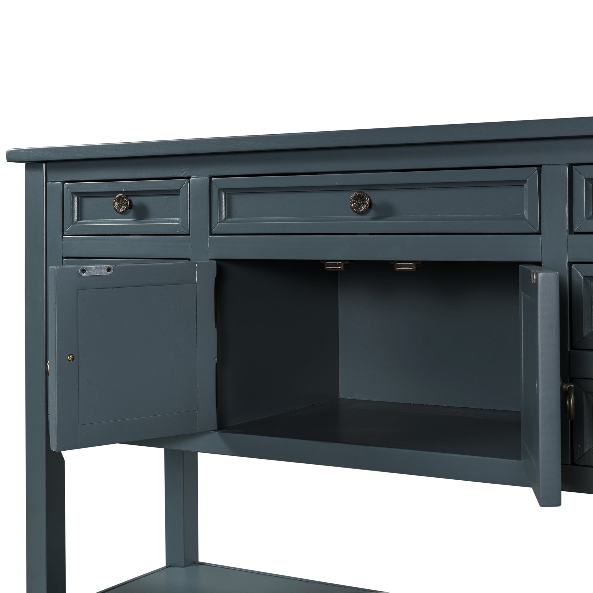 45 Inch MDF Console Table with 7 Drawers
