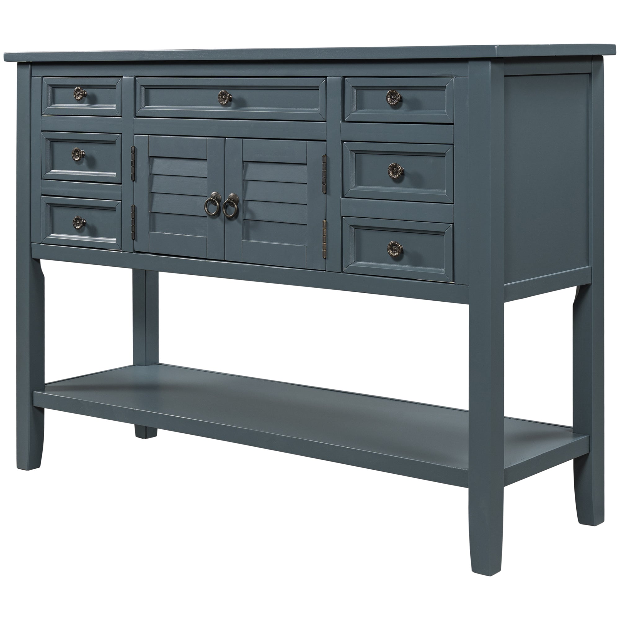 45 Inch MDF Console Table with 7 Drawers