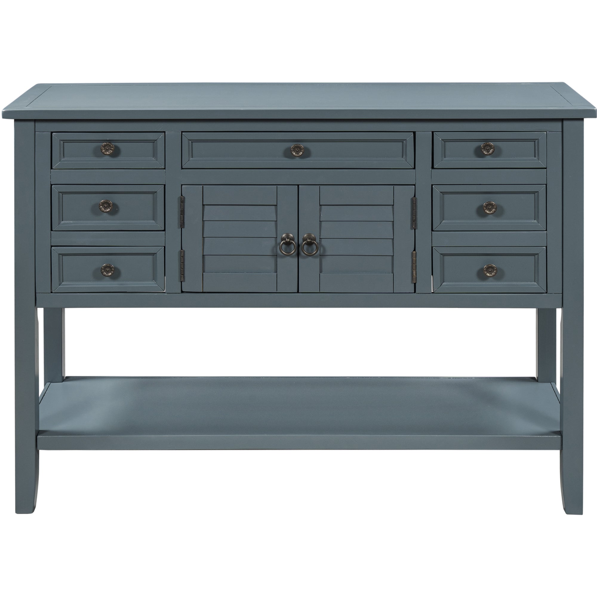 45 Inch MDF Console Table with 7 Drawers
