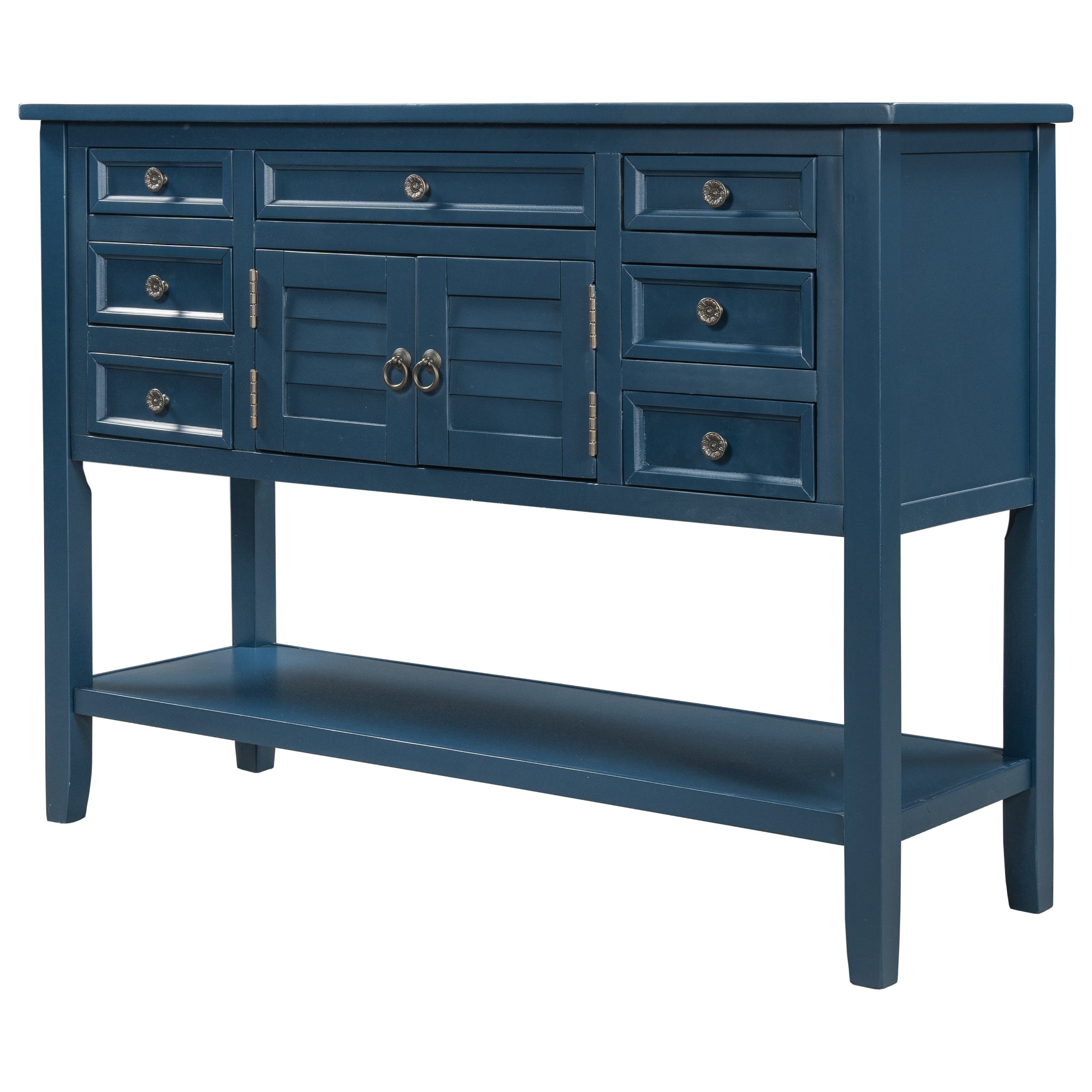 45 Inch MDF Console Table with 7 Drawers