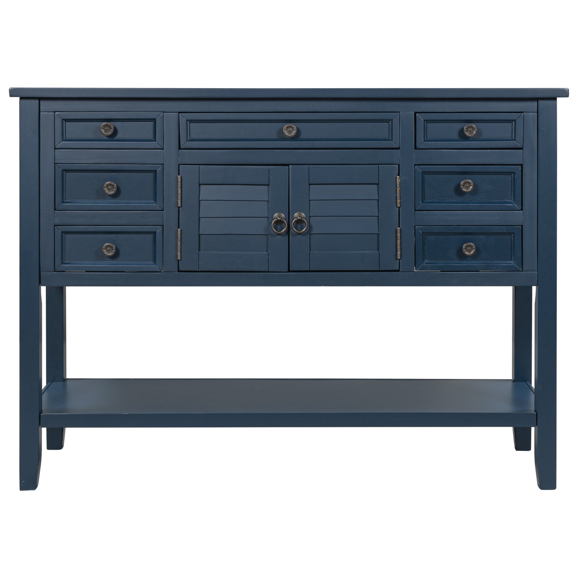 45 Inch MDF Console Table with 7 Drawers