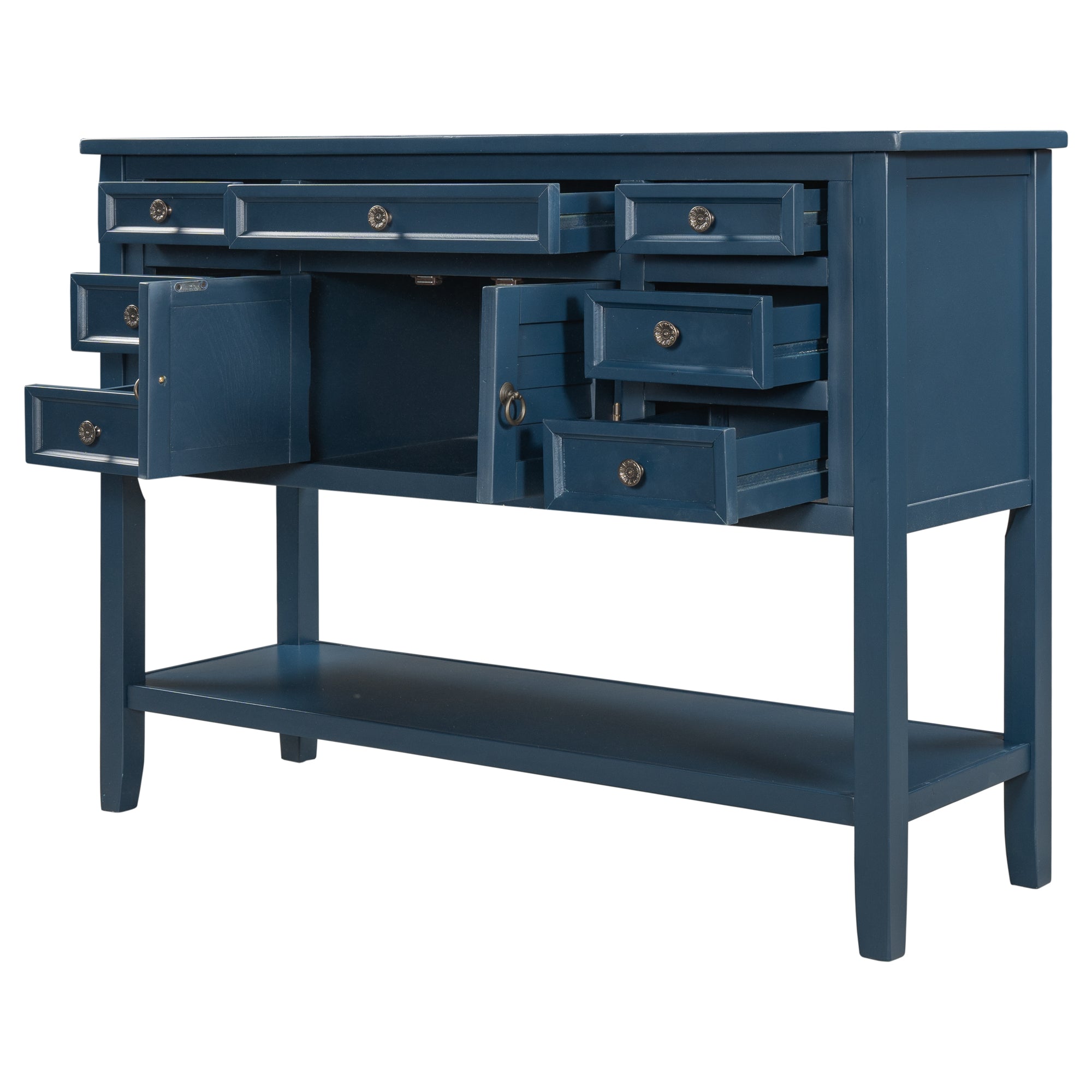 45 Inch MDF Console Table with 7 Drawers