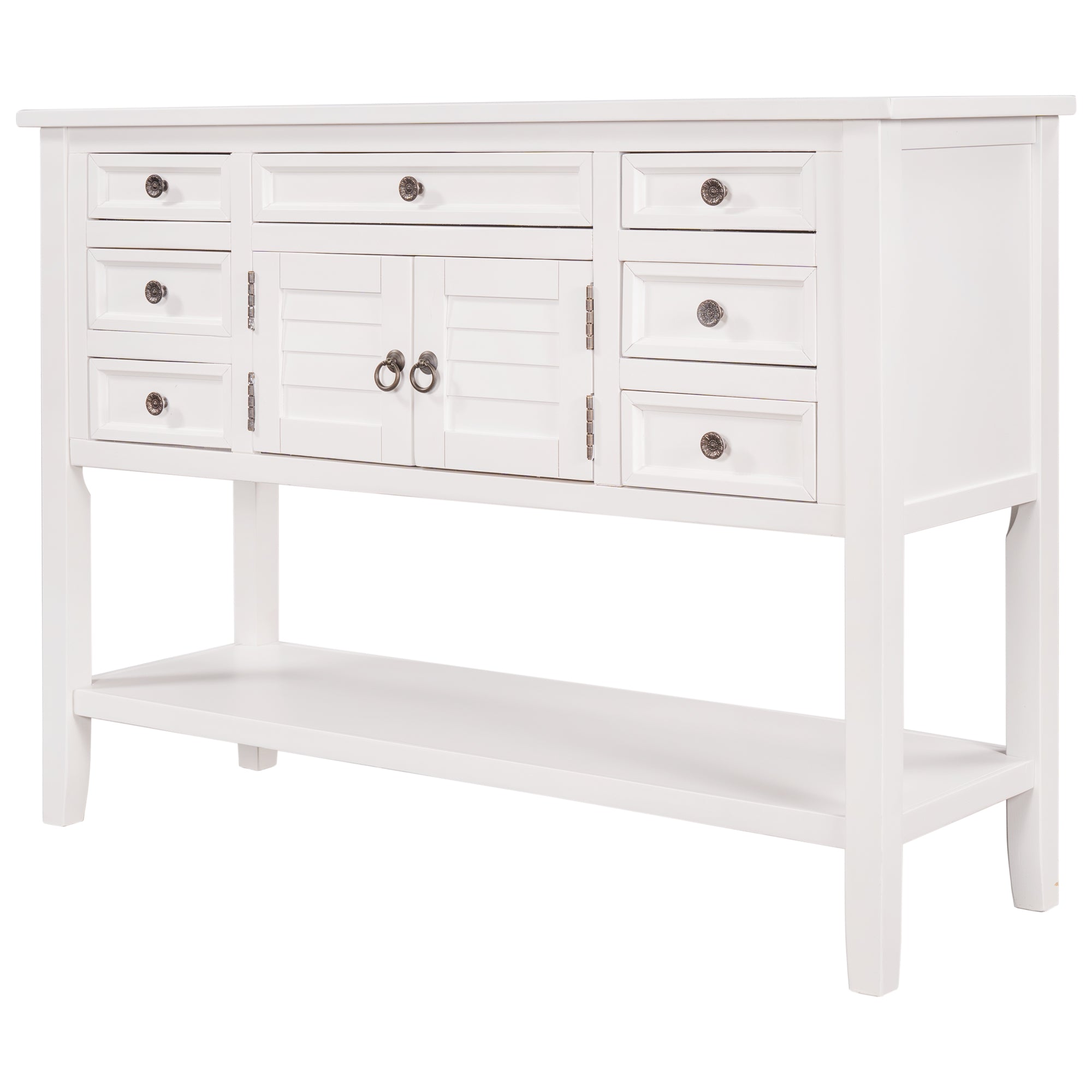 45 Inch MDF Console Table with 7 Drawers