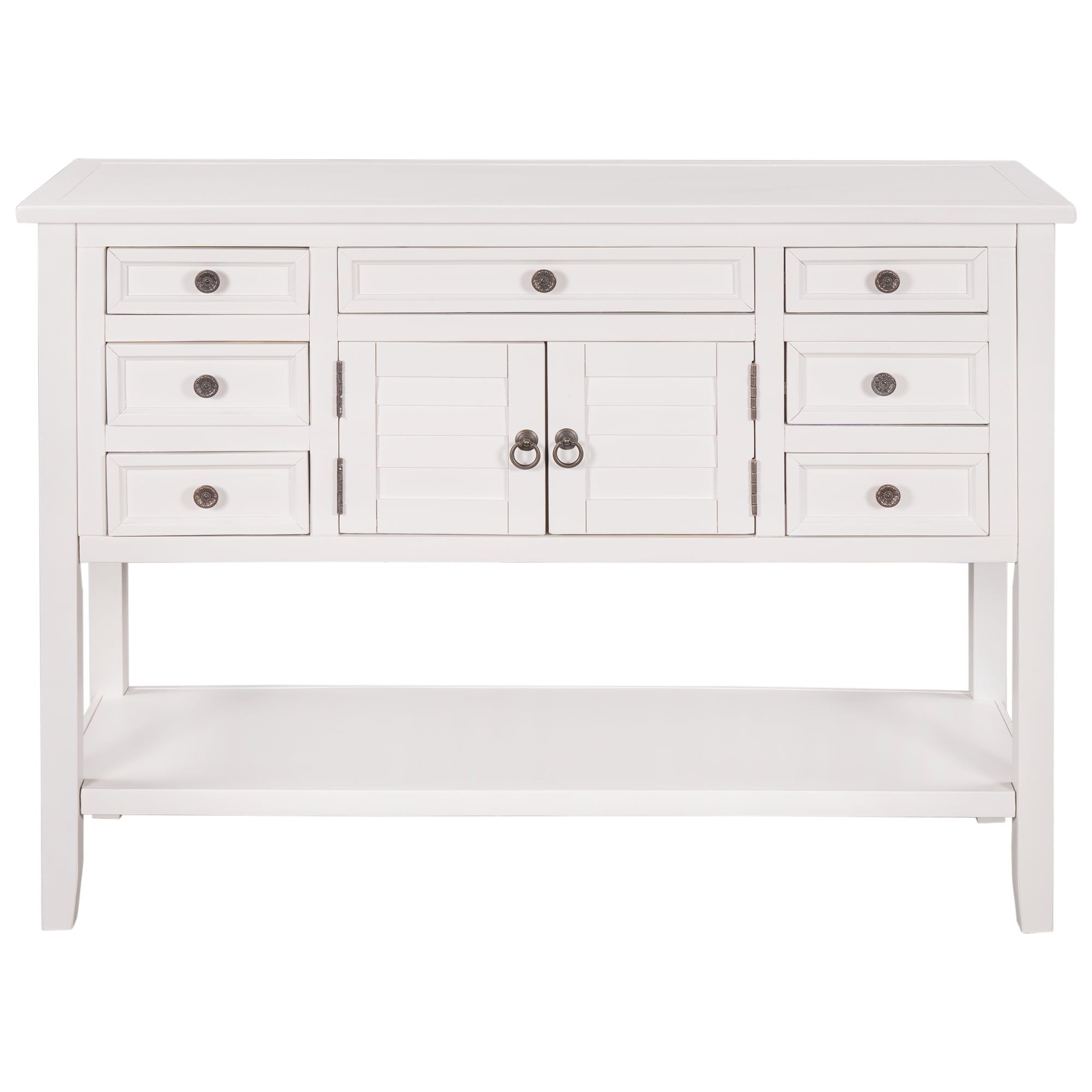 45 Inch MDF Console Table with 7 Drawers