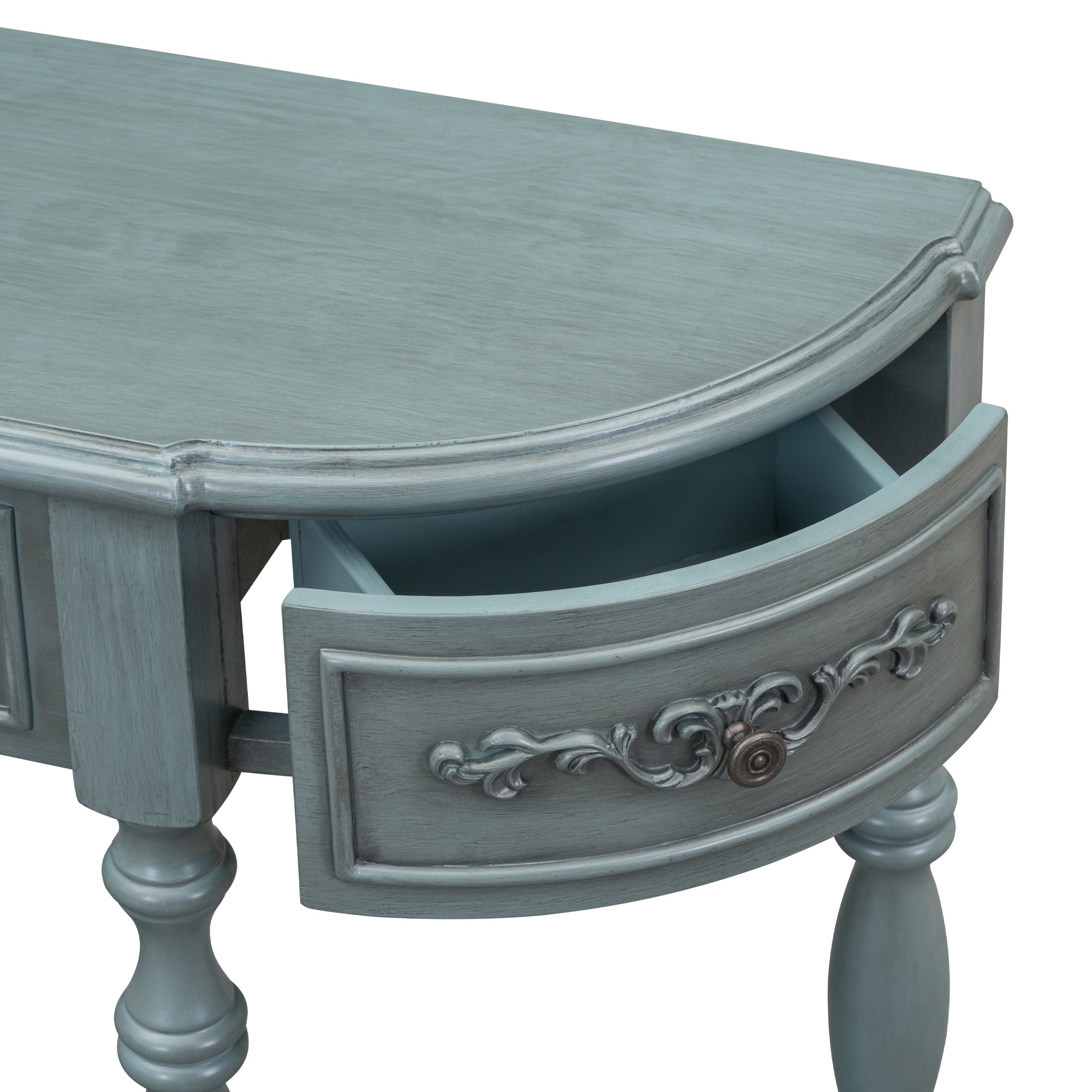 52 Inch MDF Modern and Contemporary Curved Console Table