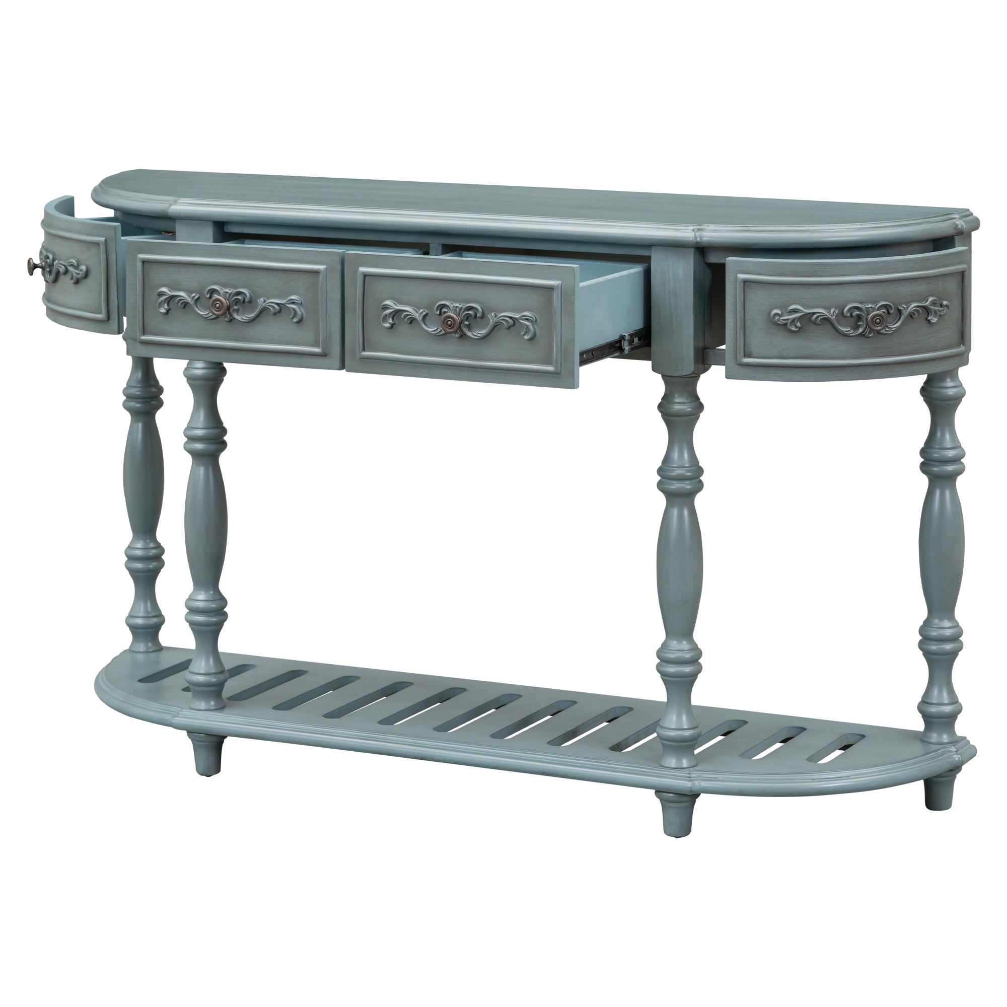 52 Inch MDF Modern and Contemporary Curved Console Table