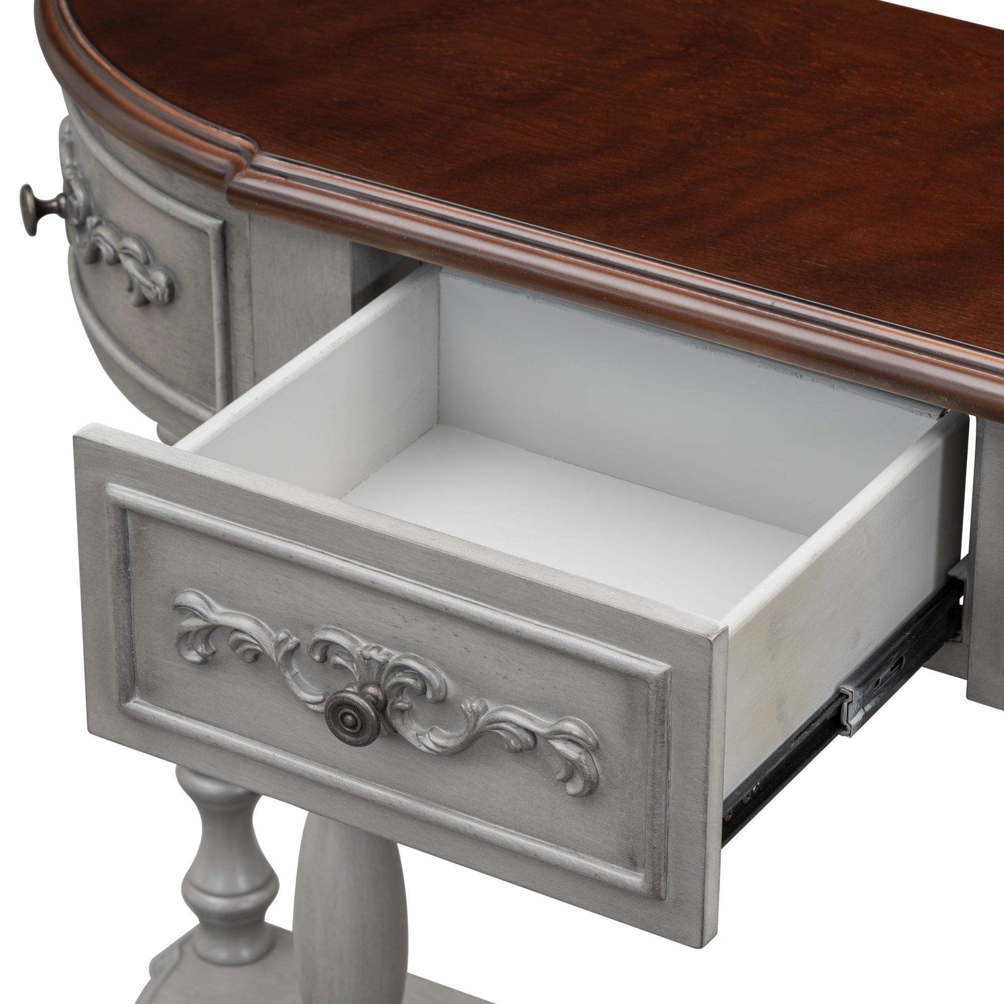 52 Inch MDF Modern and Contemporary Curved Console Table