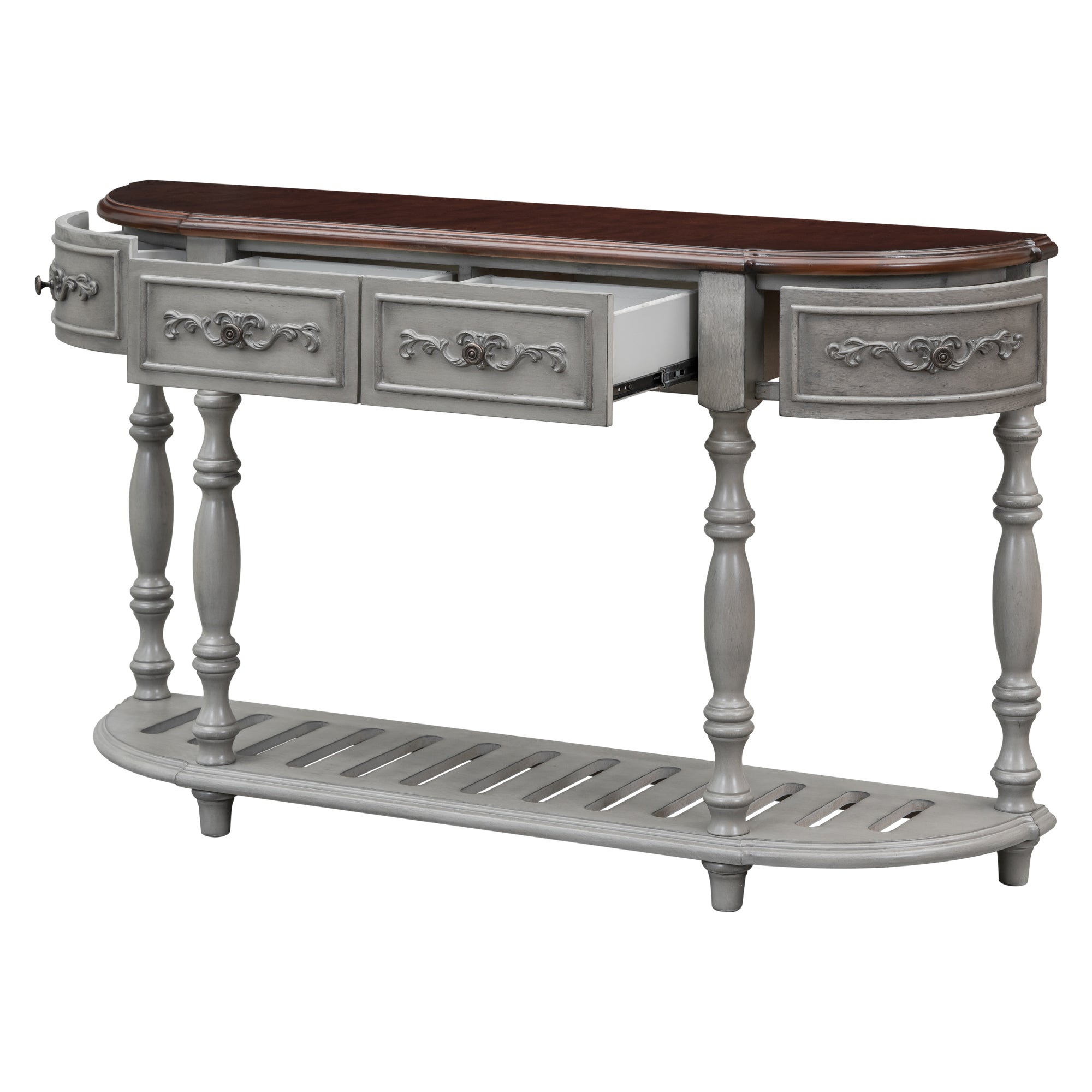 52 Inch MDF Modern and Contemporary Curved Console Table