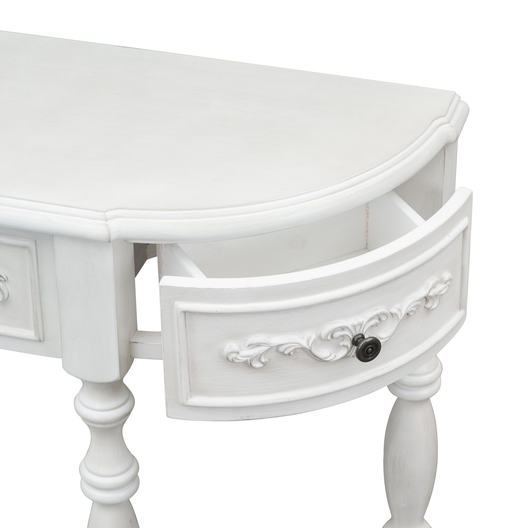 52 Inch MDF Modern and Contemporary Curved Console Table