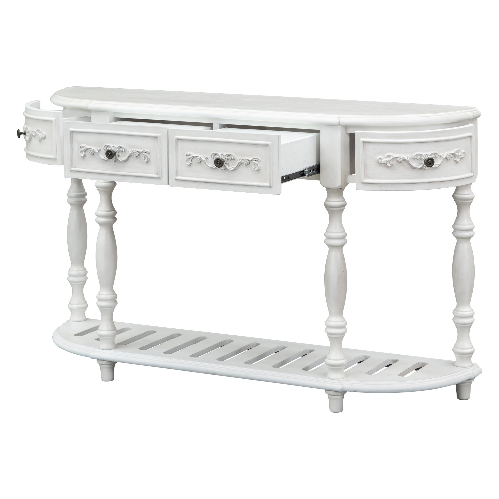 52 Inch MDF Modern and Contemporary Curved Console Table