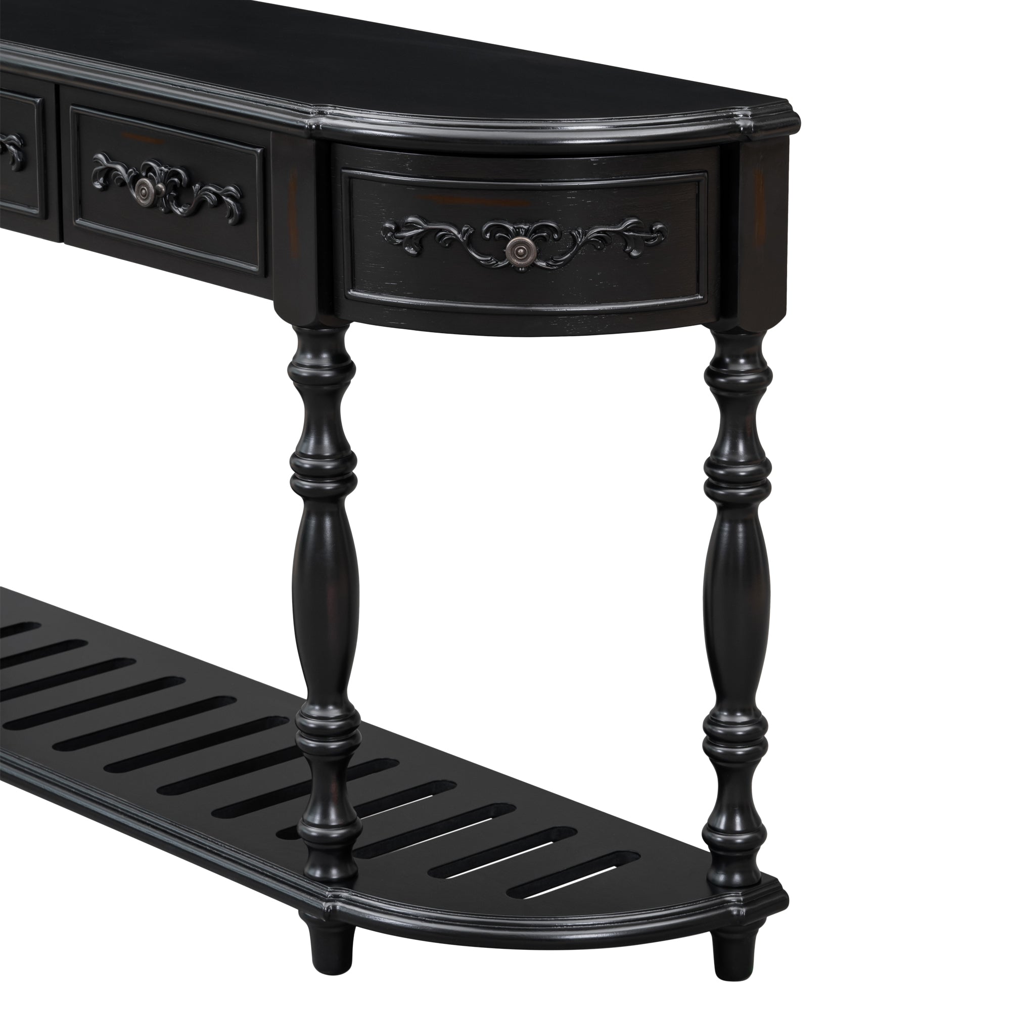 52 Inch MDF Modern and Contemporary Curved Console Table