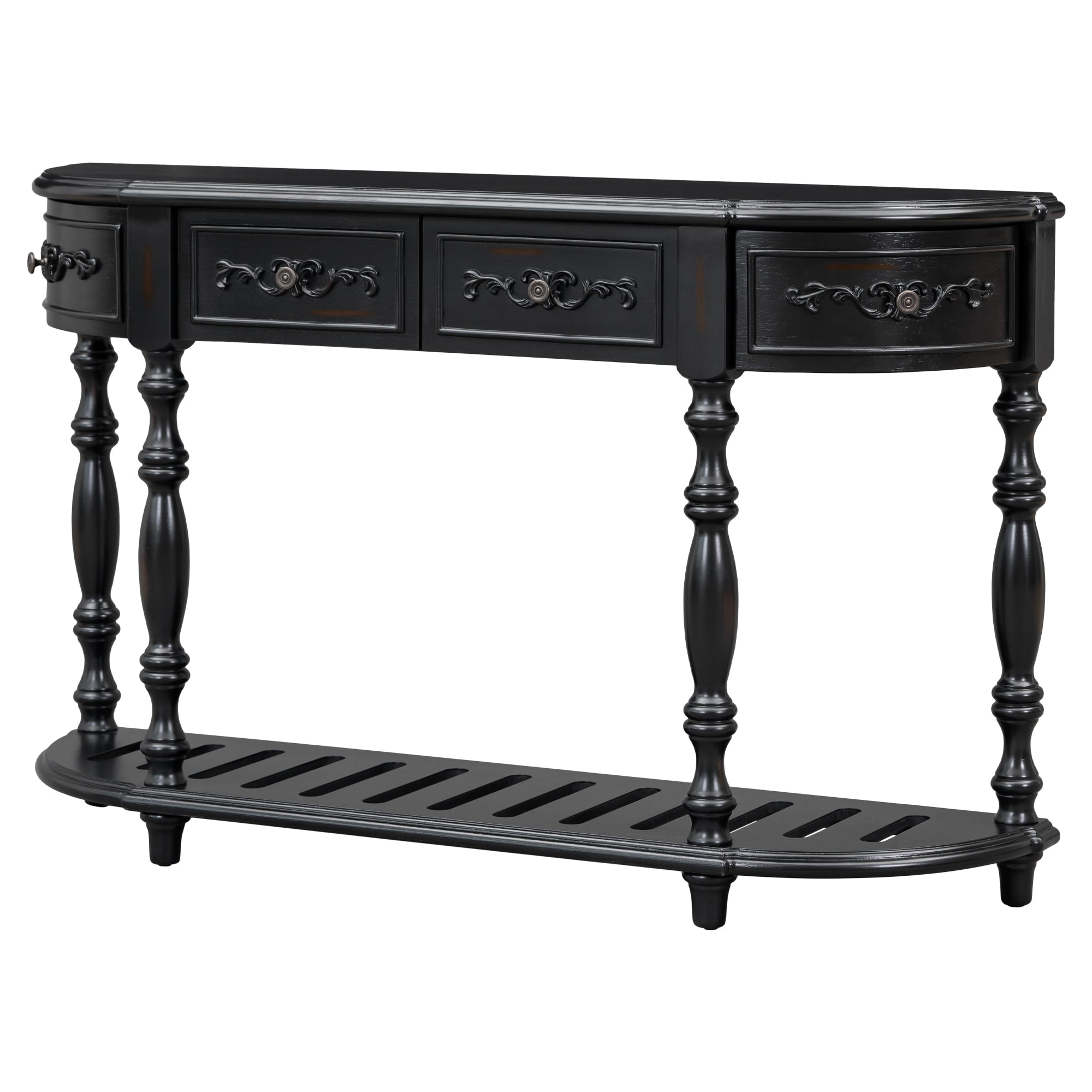 52 Inch MDF Modern and Contemporary Curved Console Table