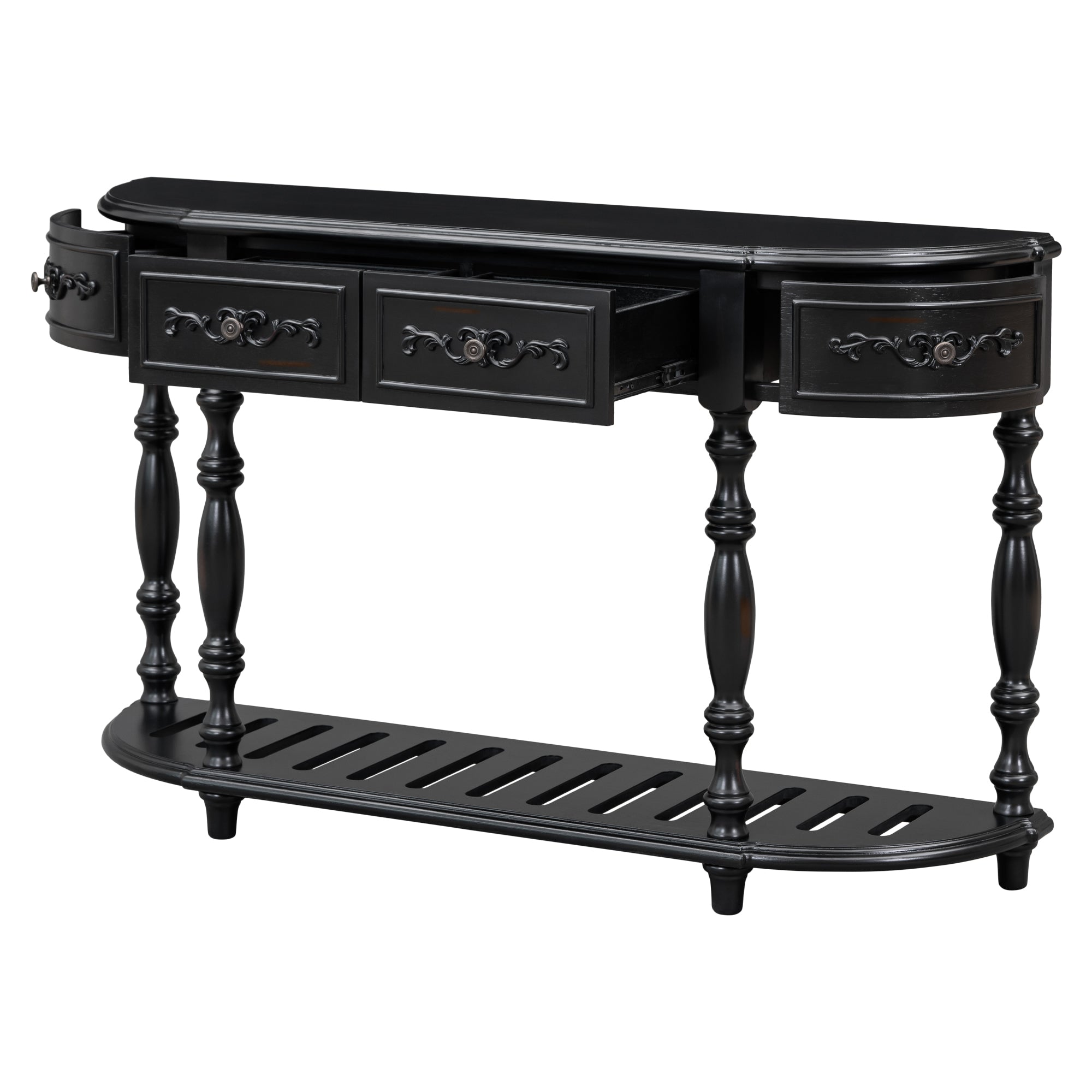 52 Inch MDF Modern and Contemporary Curved Console Table