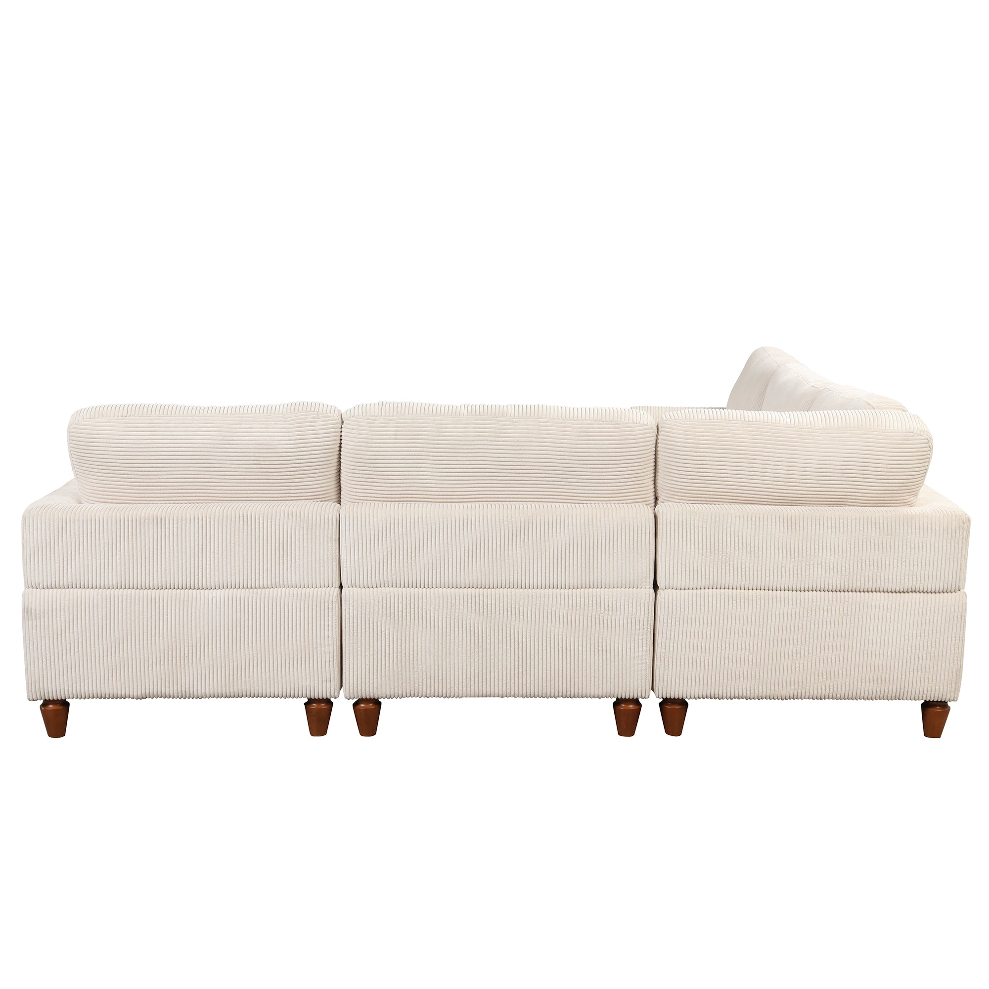 101.2 " Polyester Square Arm Sectional Sofa with Ottoman