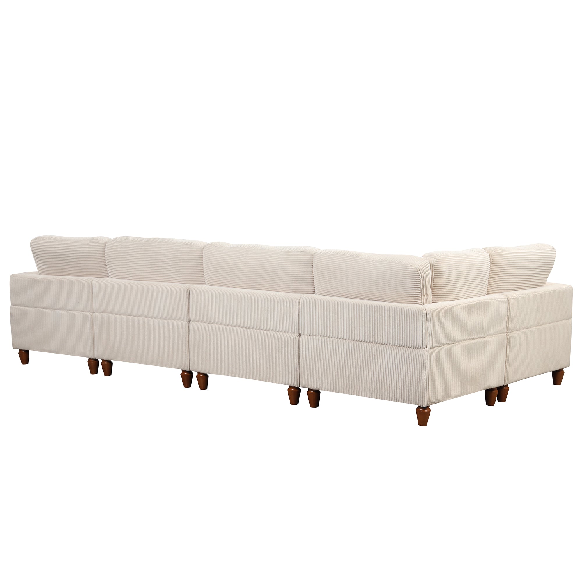 101.2 " Polyester Square Arm Sectional Sofa with Ottoman