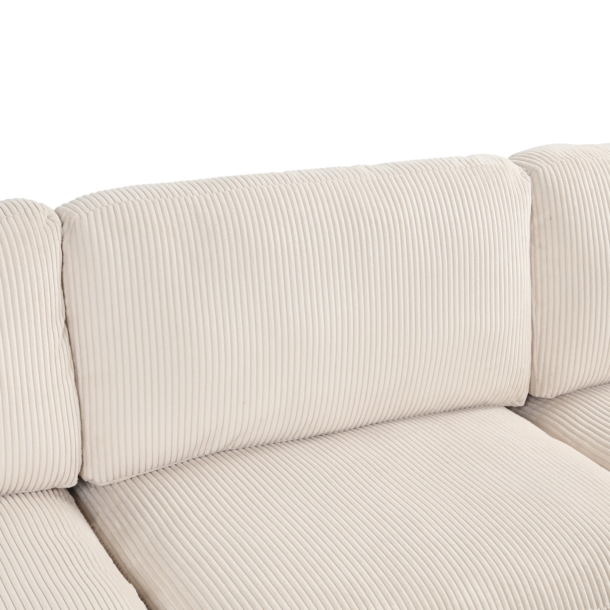 101.2 " Polyester Square Arm Sectional Sofa with Ottoman