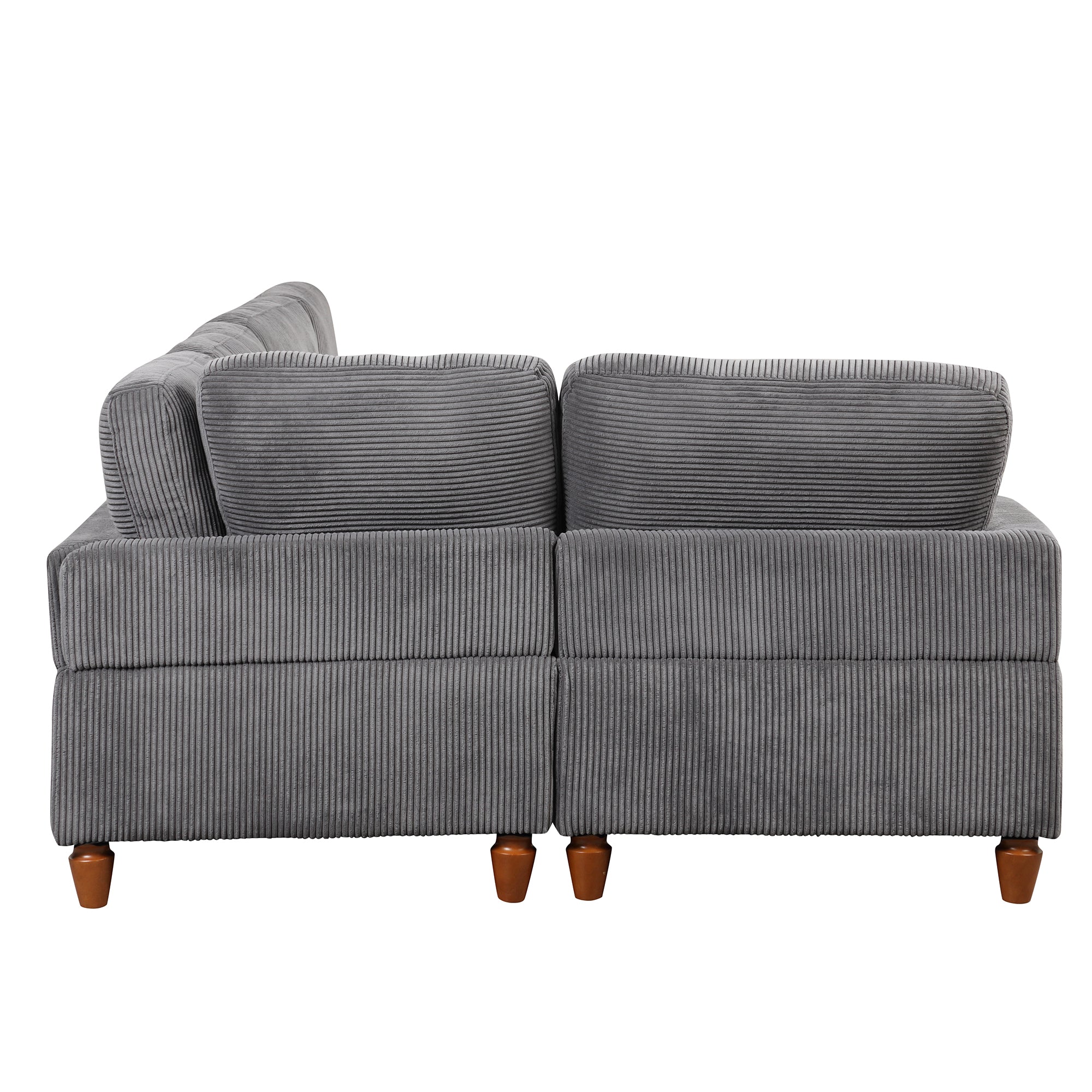 101.2 " Polyester Square Arm Sectional Sofa with Ottoman