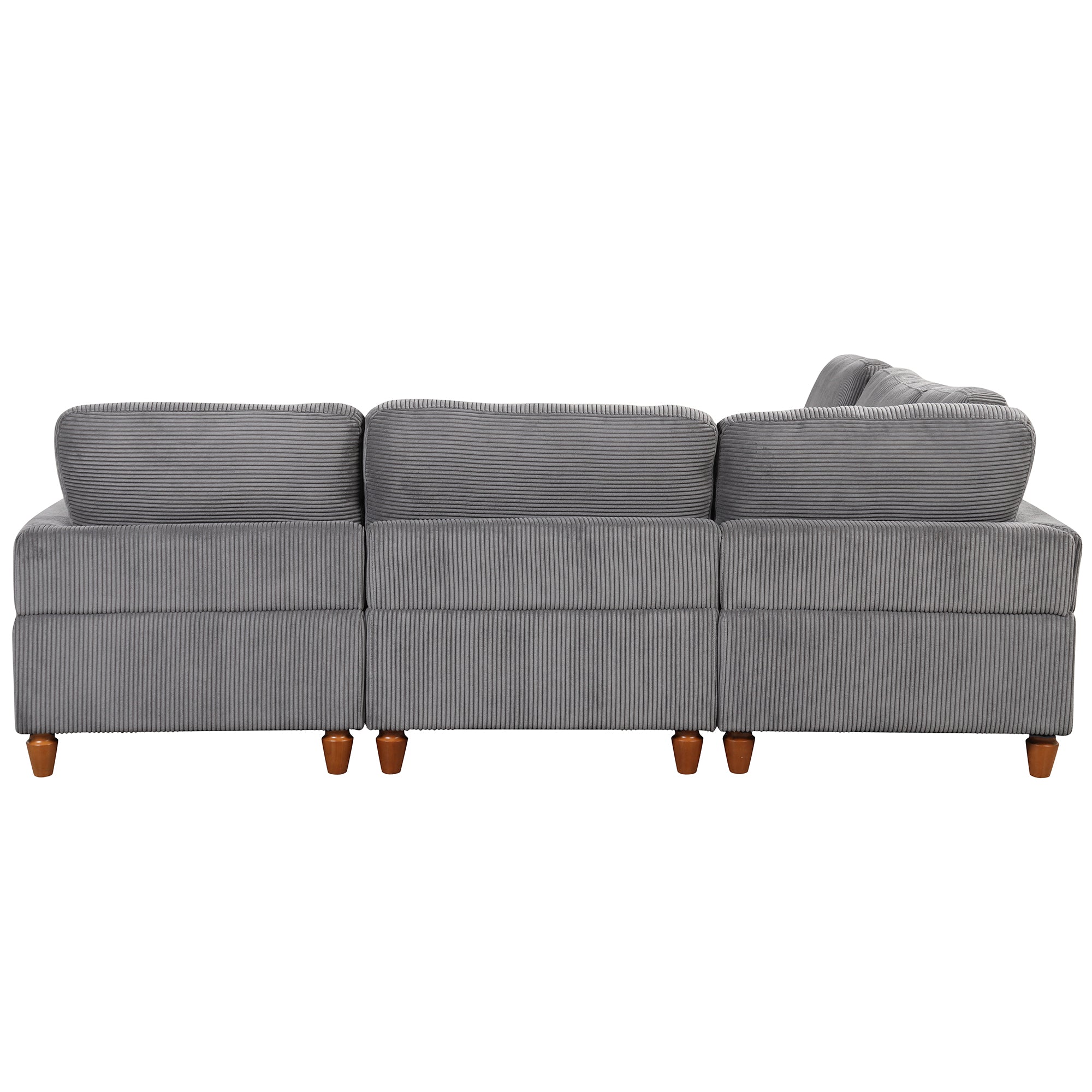 101.2 " Polyester Square Arm Sectional Sofa with Ottoman