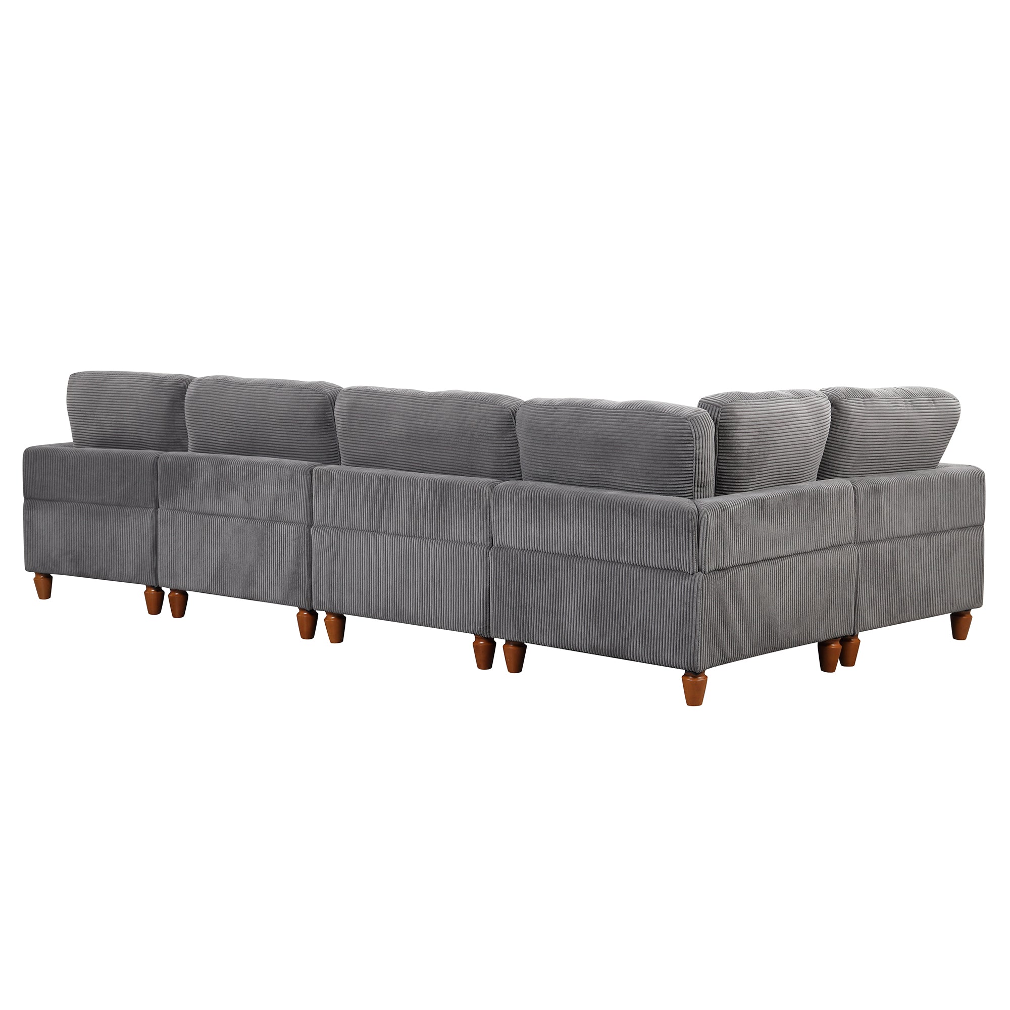 101.2 " Polyester Square Arm Sectional Sofa with Ottoman