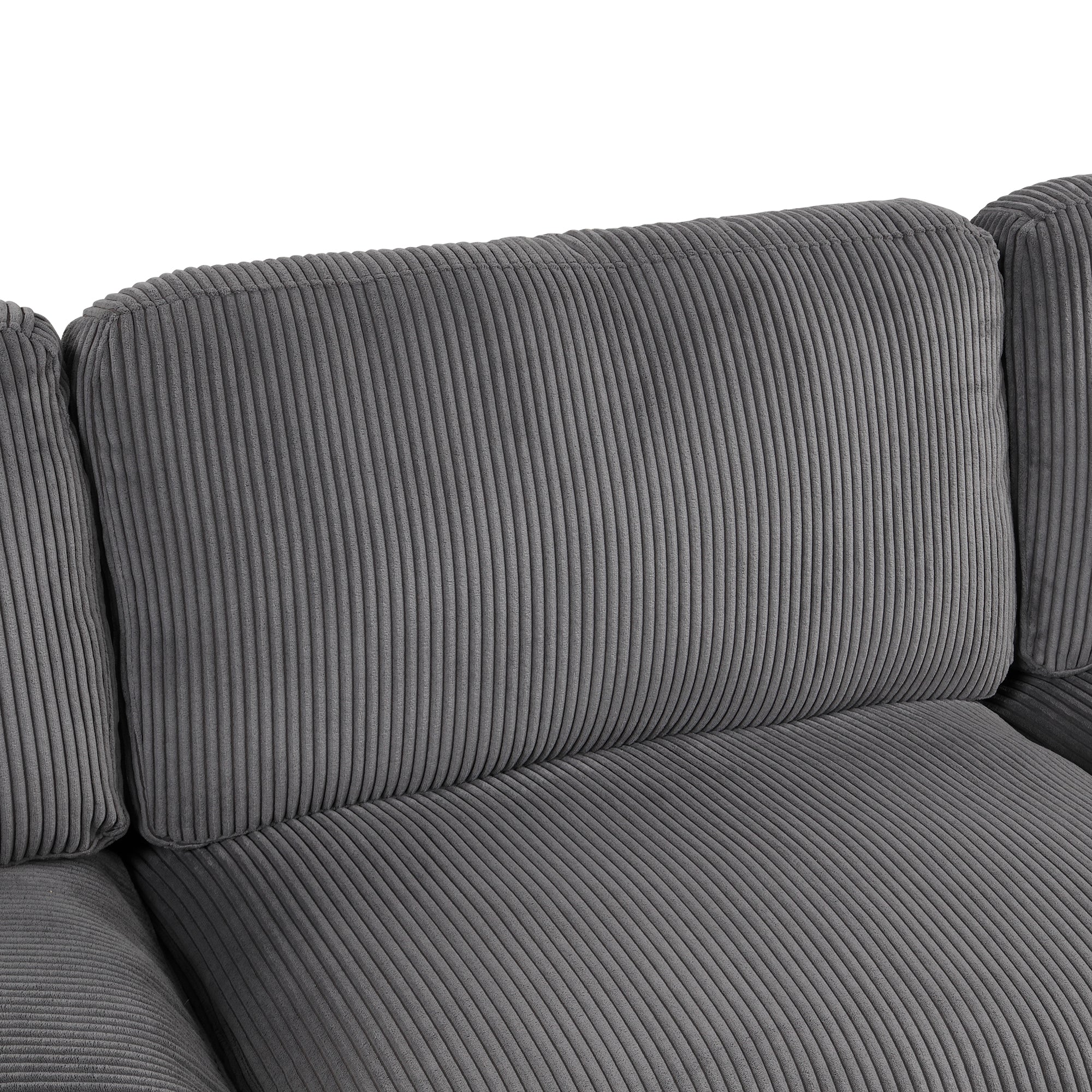 101.2 " Polyester Square Arm Sectional Sofa with Ottoman