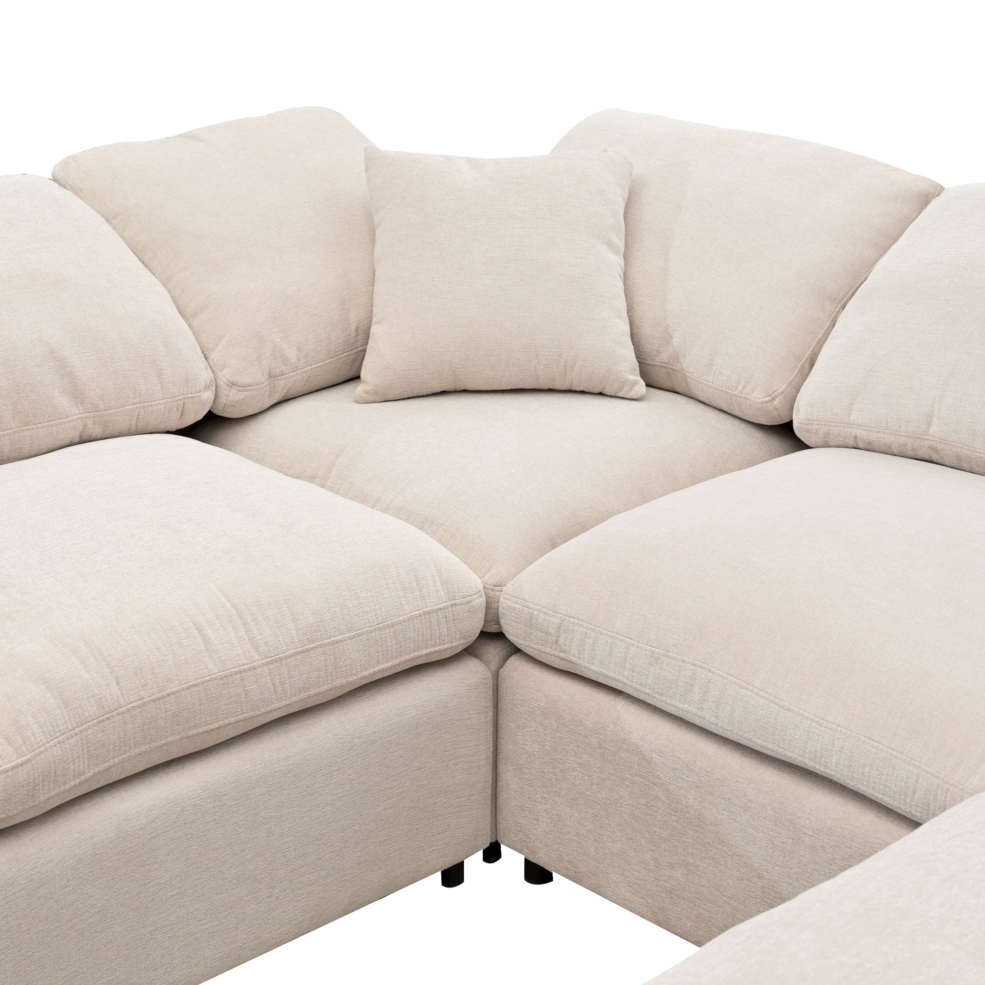 130.3" Polyester Pillow top Arm Oversized Modular Sectional Sofa